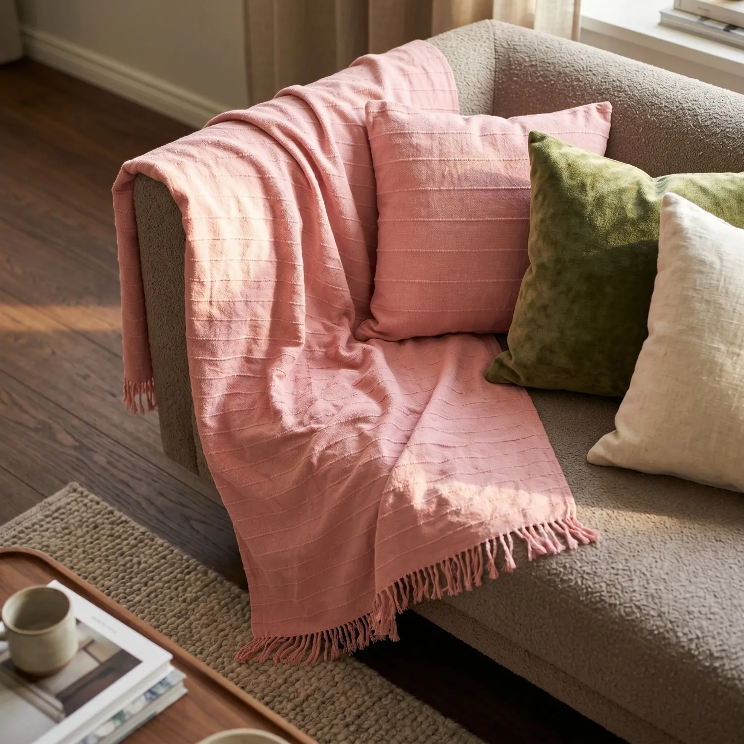 Kuddfodral - Nalani cotton cushion cover (rosa)