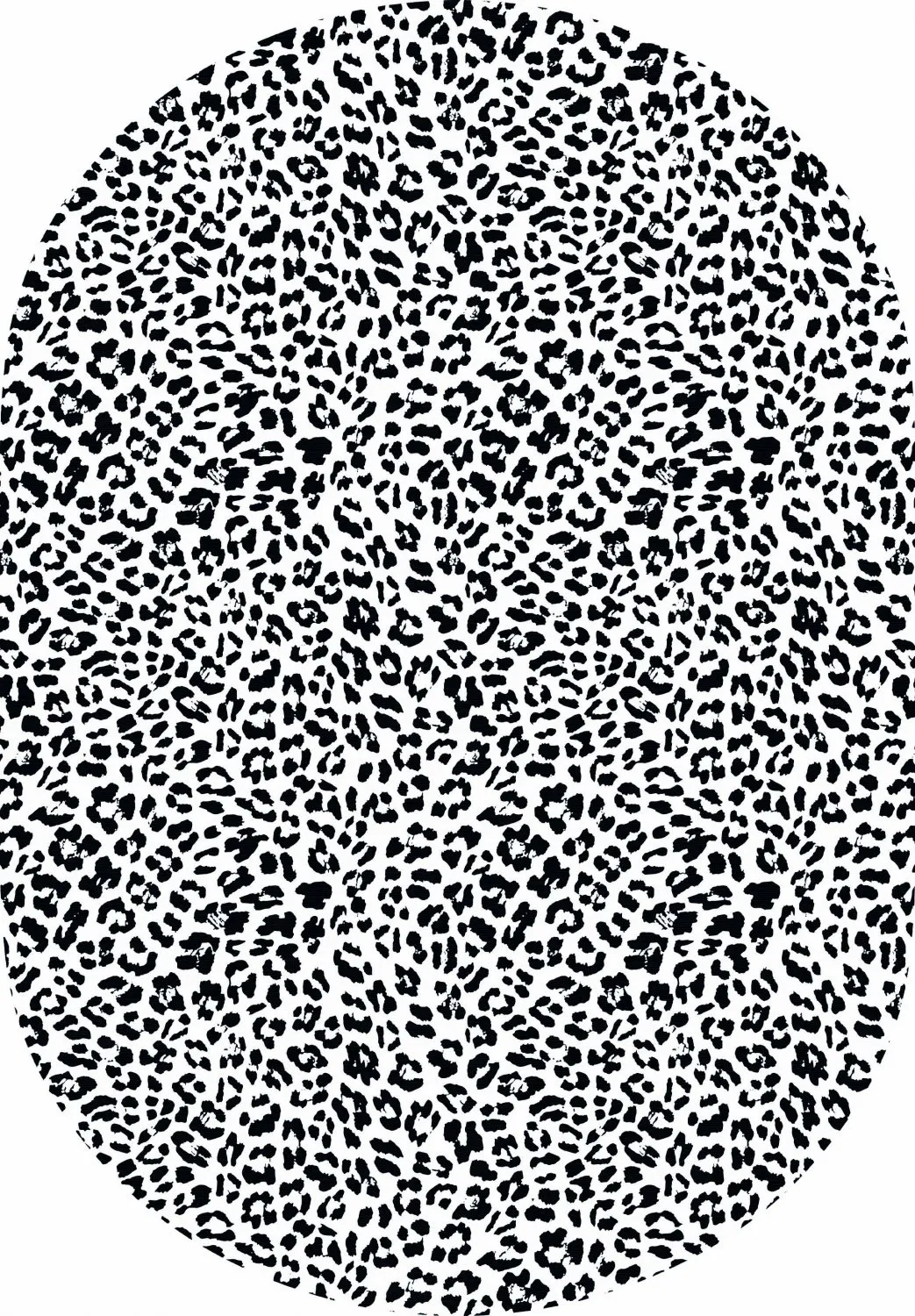 Oval matta - Leopard (svart/vit)