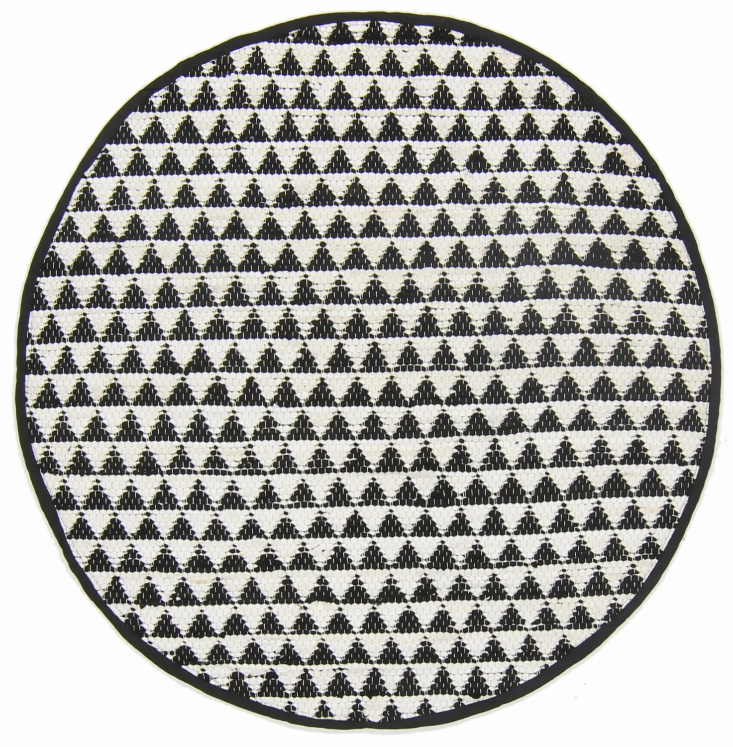 Runda mattor - Lindby (svartvit)