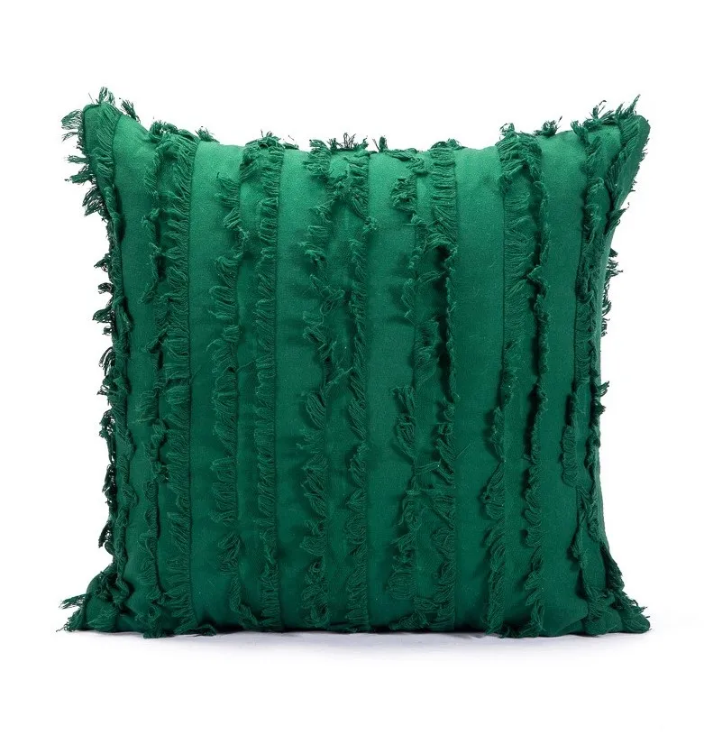 Kuddfodral - Boho Linen 45 x 45 cm (grön)