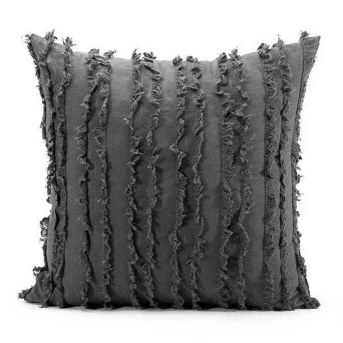Kuddfodral - Boho Linen 45 x 45 cm (grå)
