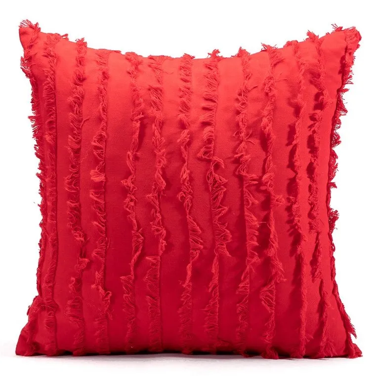 Kuddfodral - Boho Linen 45 x 45 cm (röd)