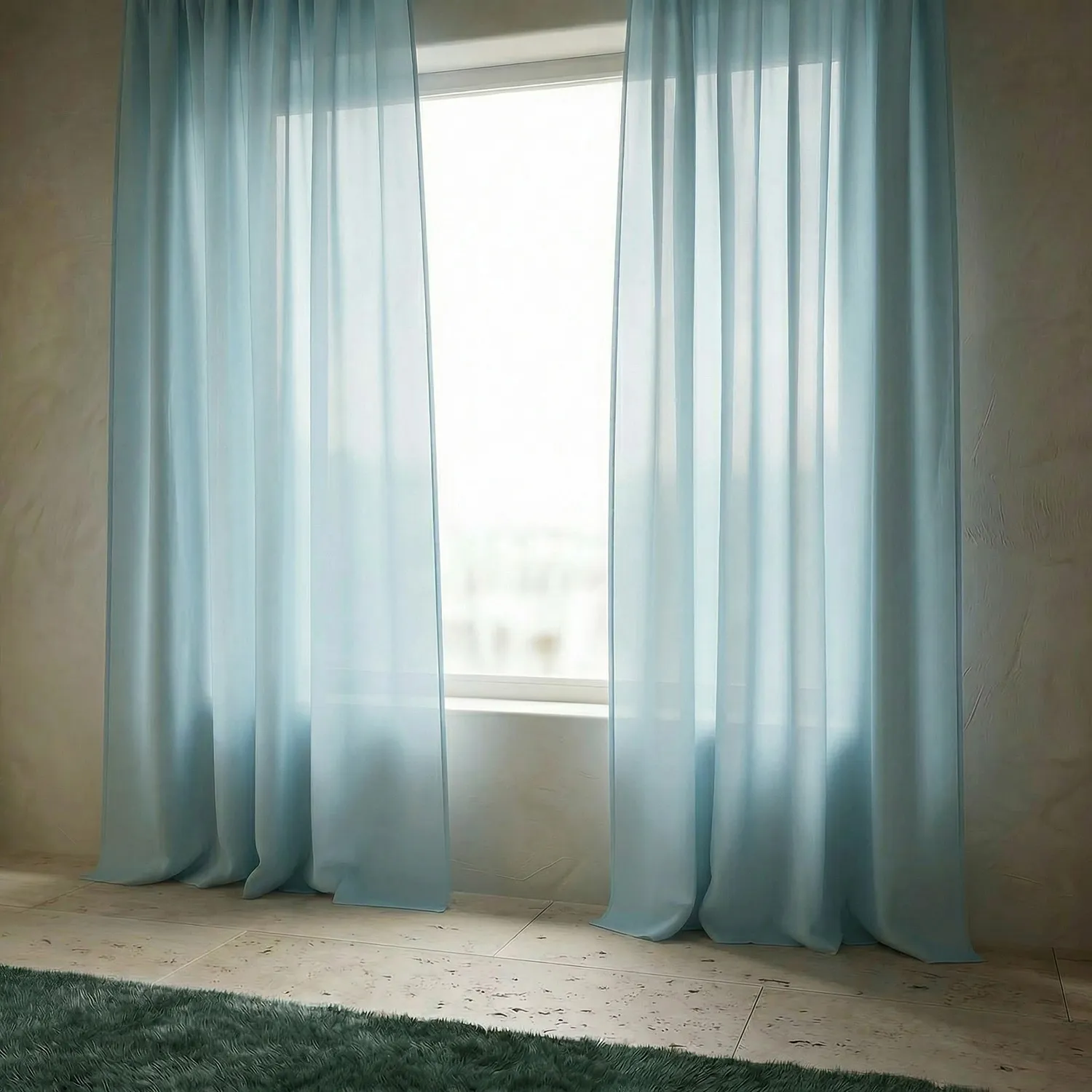 Gardiner 2-Pack - Linnemixgardin Lumira (ljusblå)