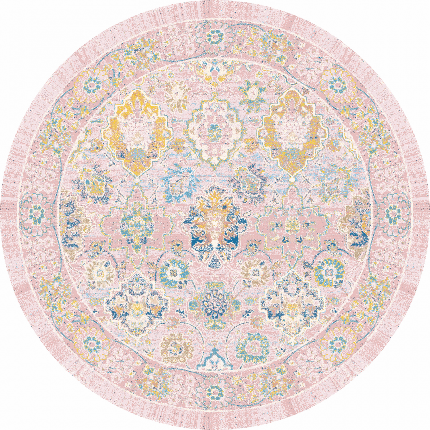Rund matta - Magnolia (rosa) (Storlek: Ø 120 cm)