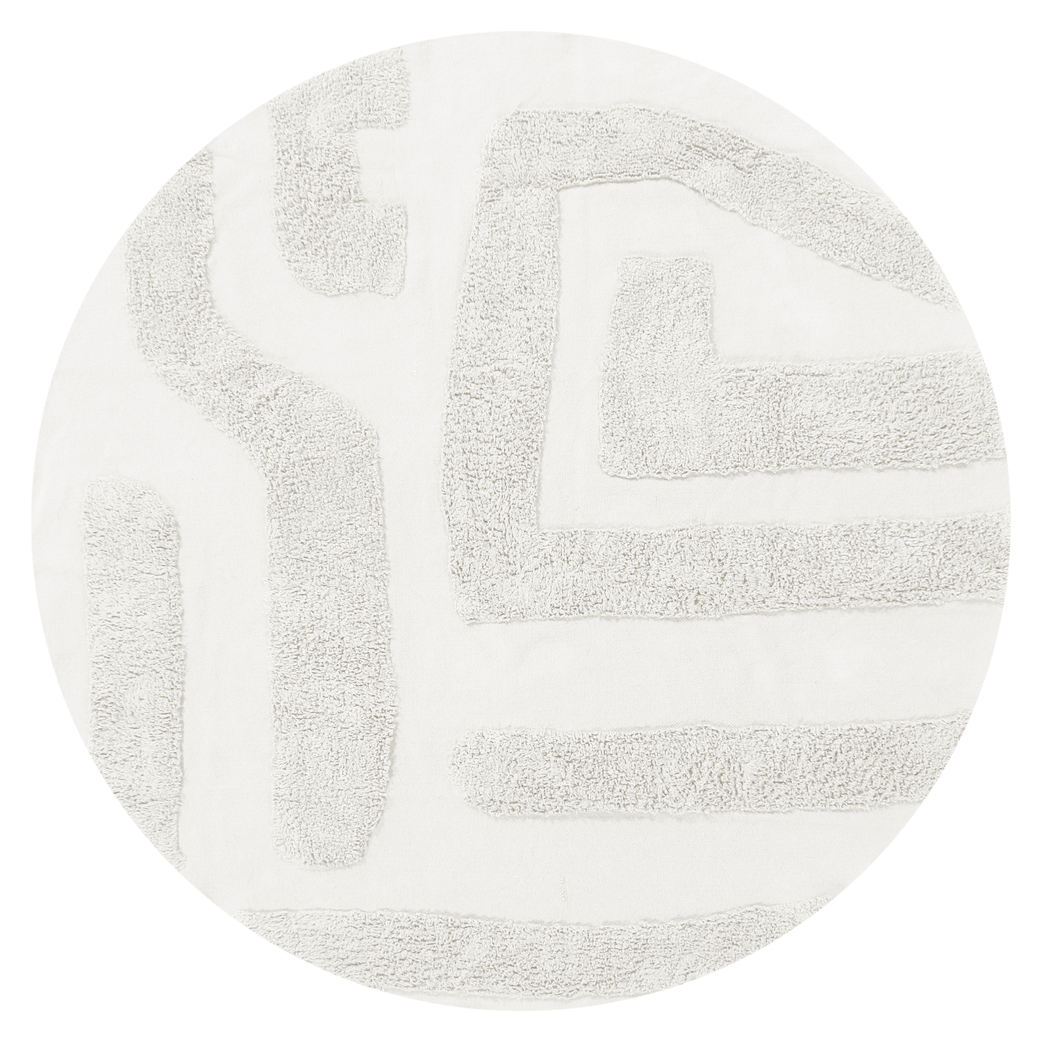 rund matta - alexa natural cotton shaggy (offwhite) (storlek: ø 160 cm)