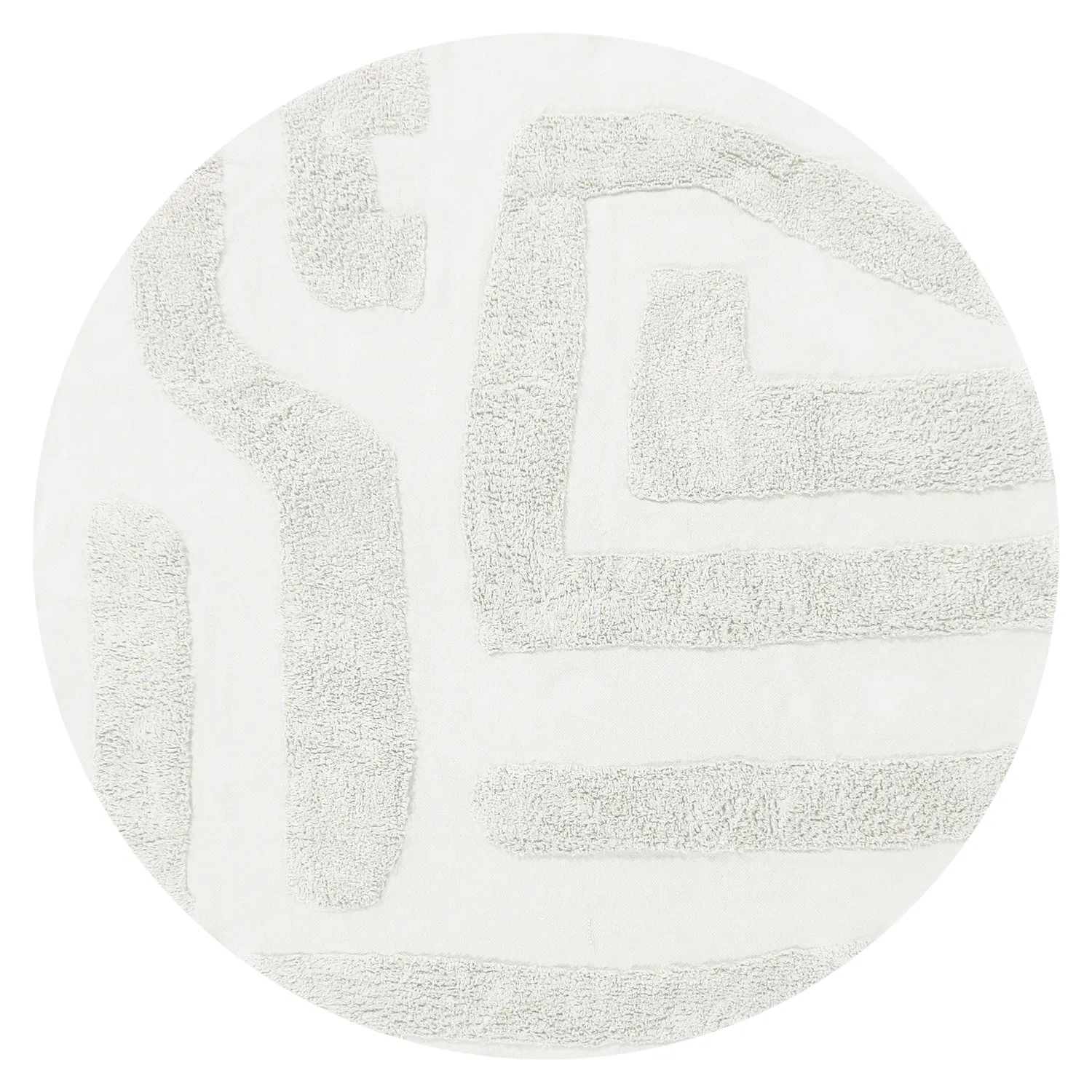 Rund matta - Alexa Natural Cotton Shaggy (offwhite)