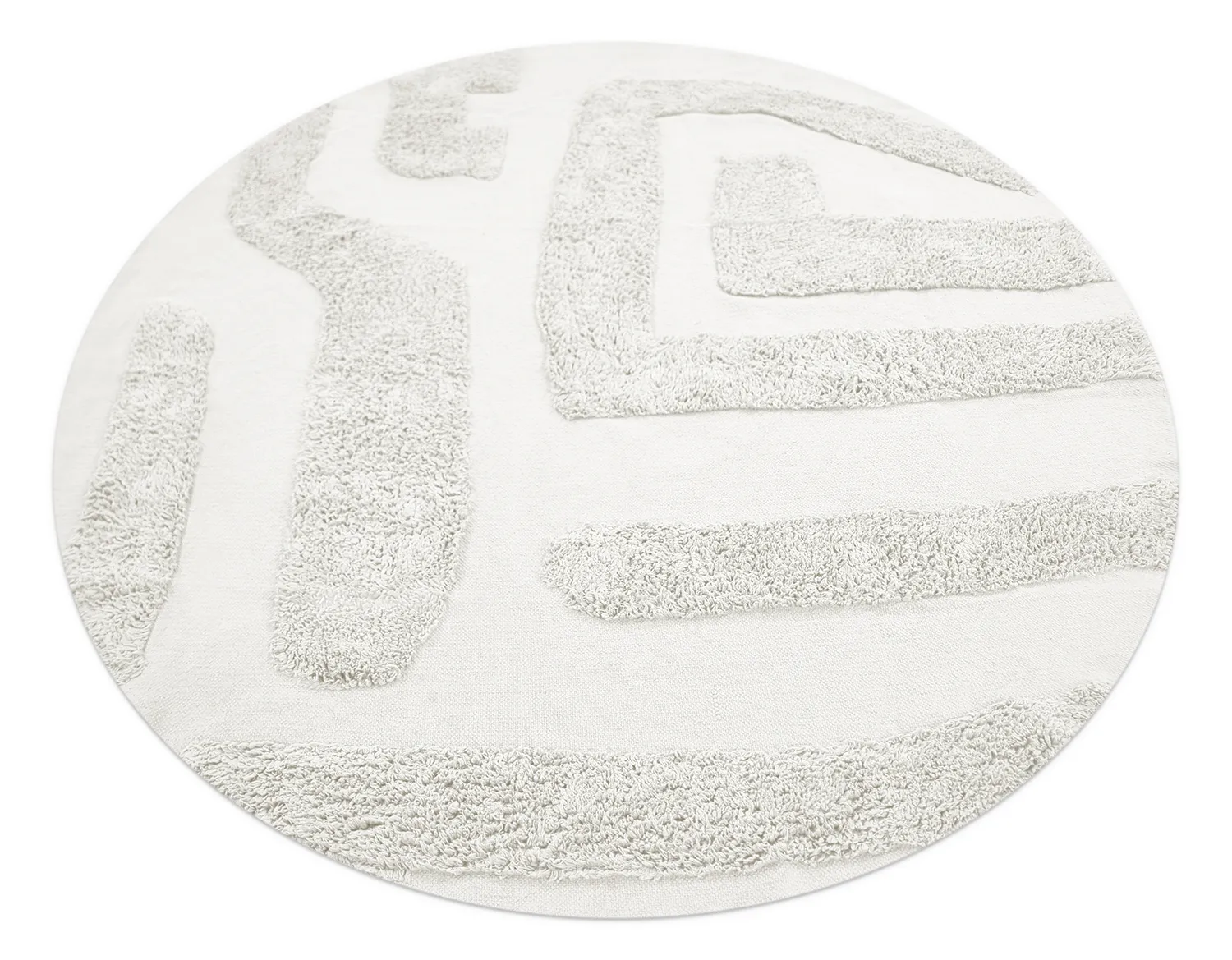 Rund matta - Alexa Natural Cotton Shaggy (offwhite)