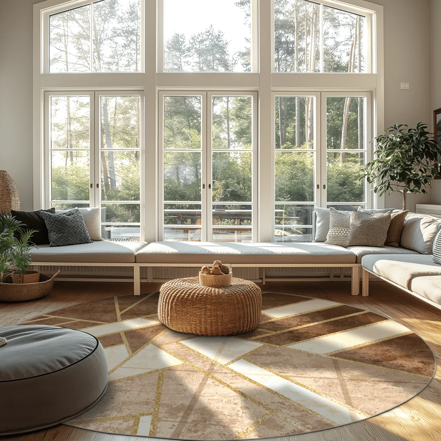 Rund matta - Amasra (beige)