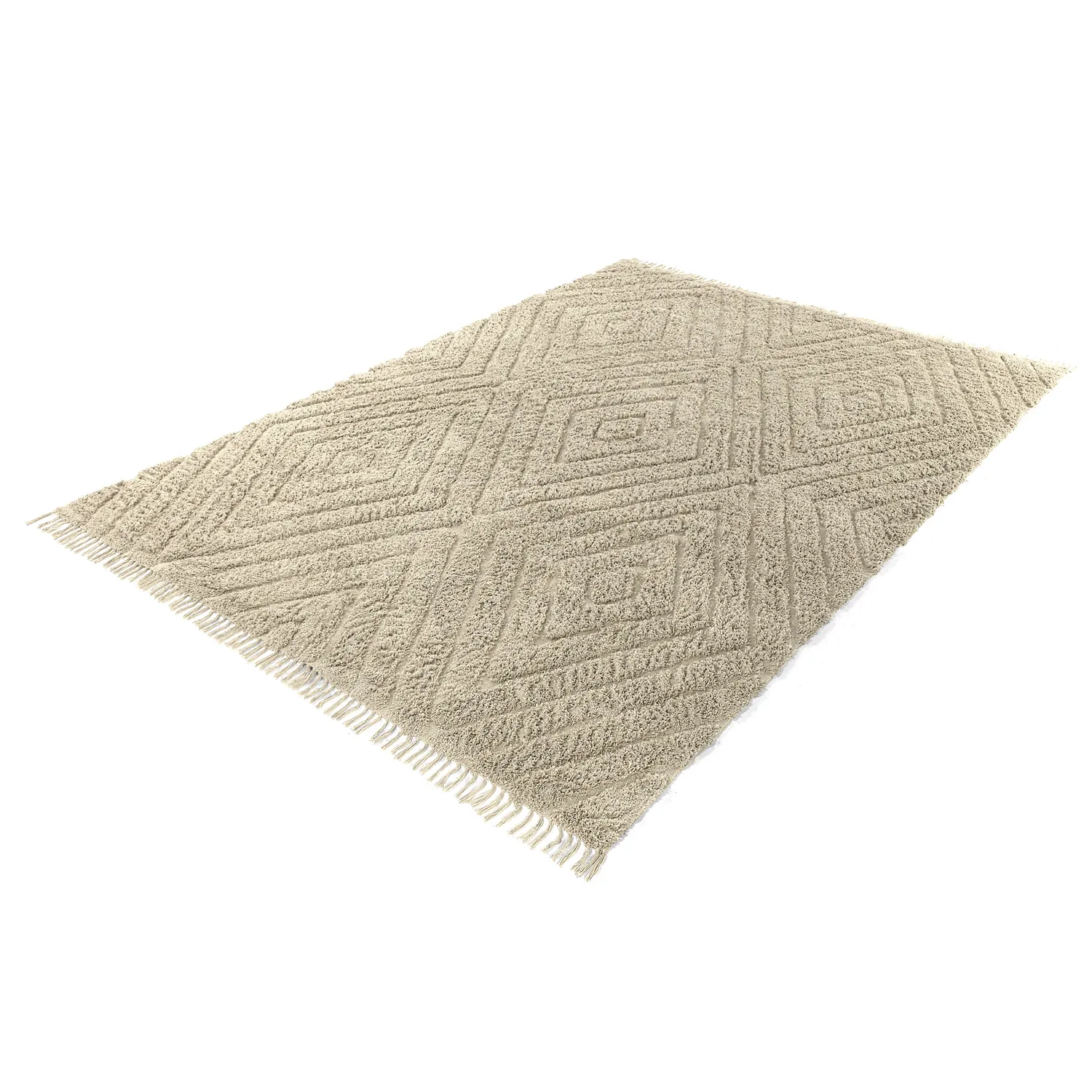 Ryamattor - Amberley Natural Cotton Shaggy (beige)
