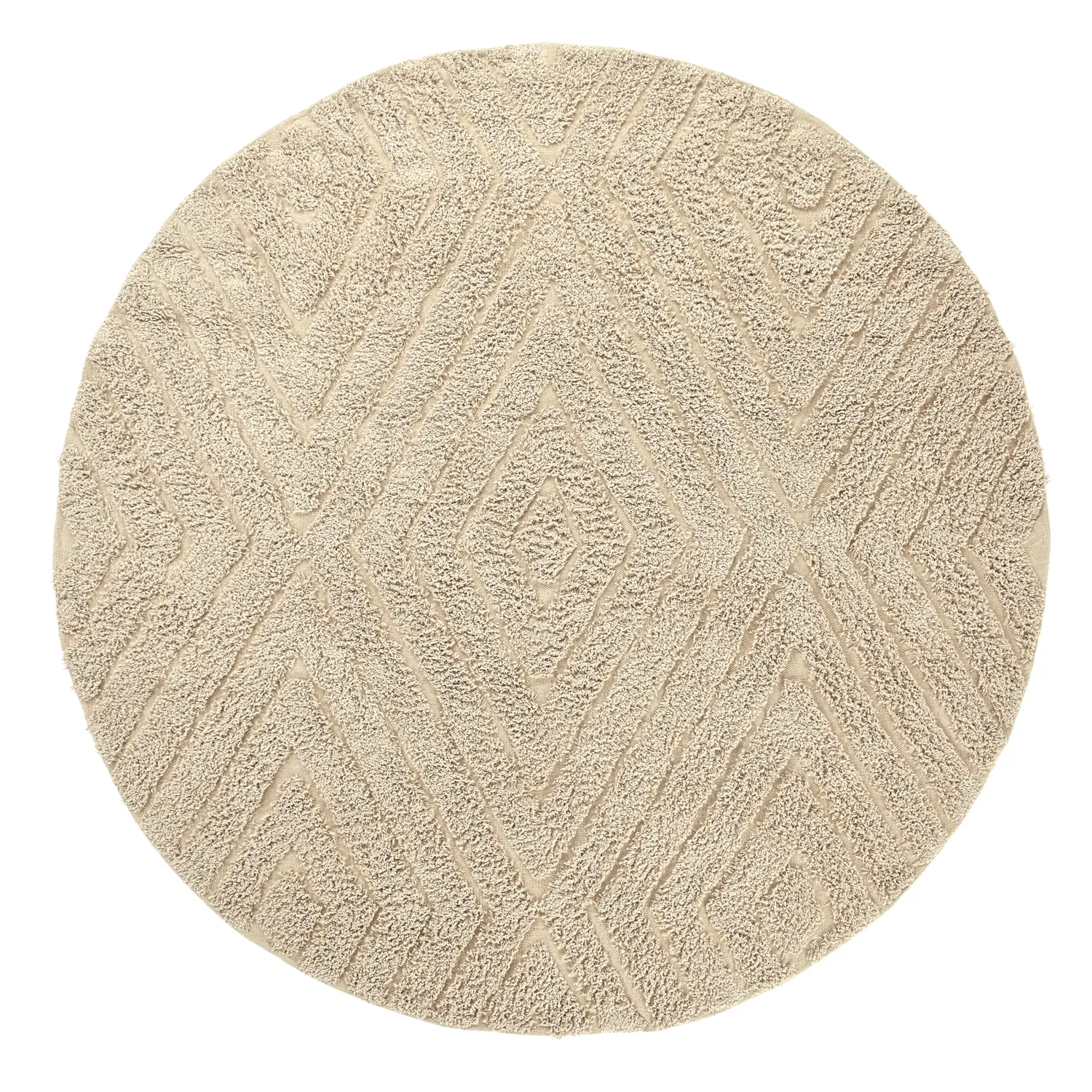 Rund matta - Amberley Natural Cotton Shaggy (beige)