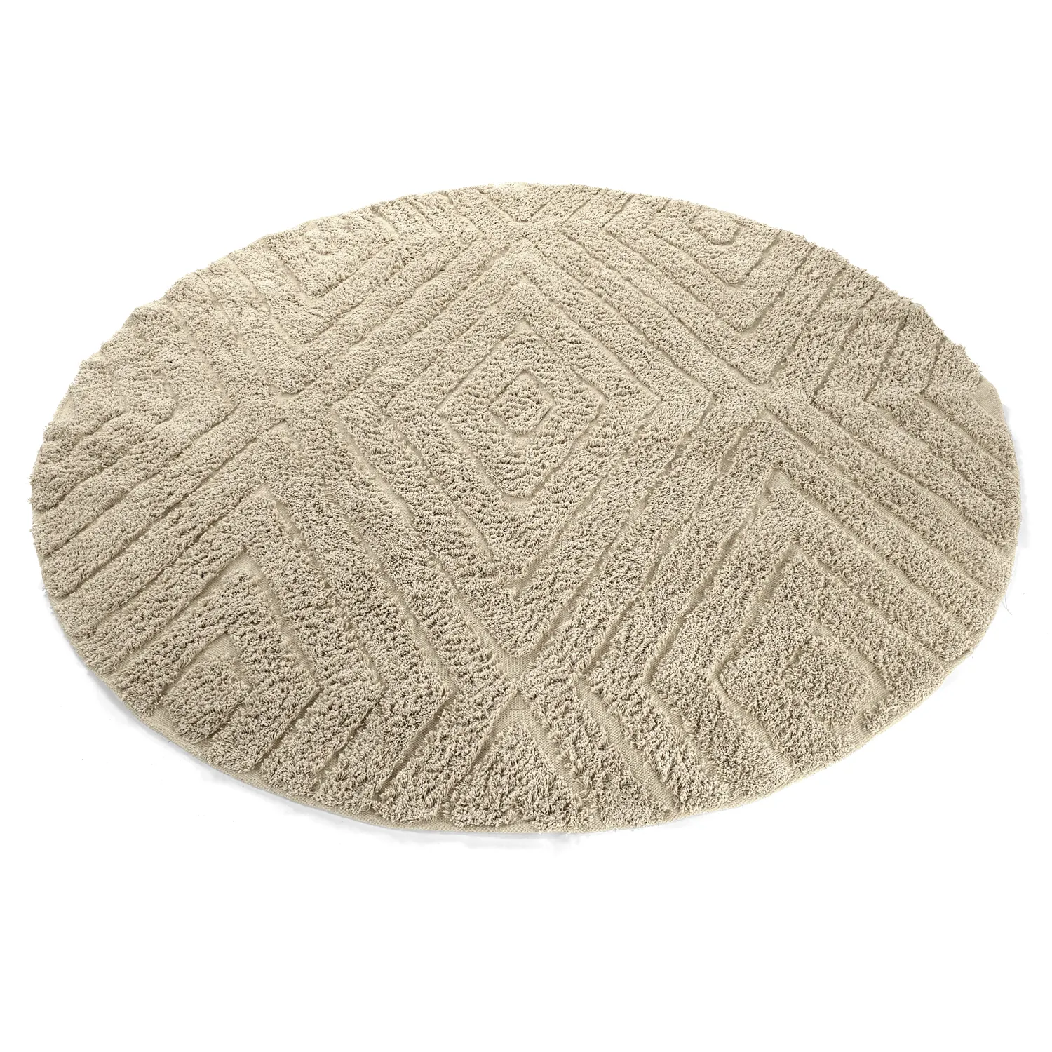 Rund matta - Amberley Natural Cotton Shaggy (beige)