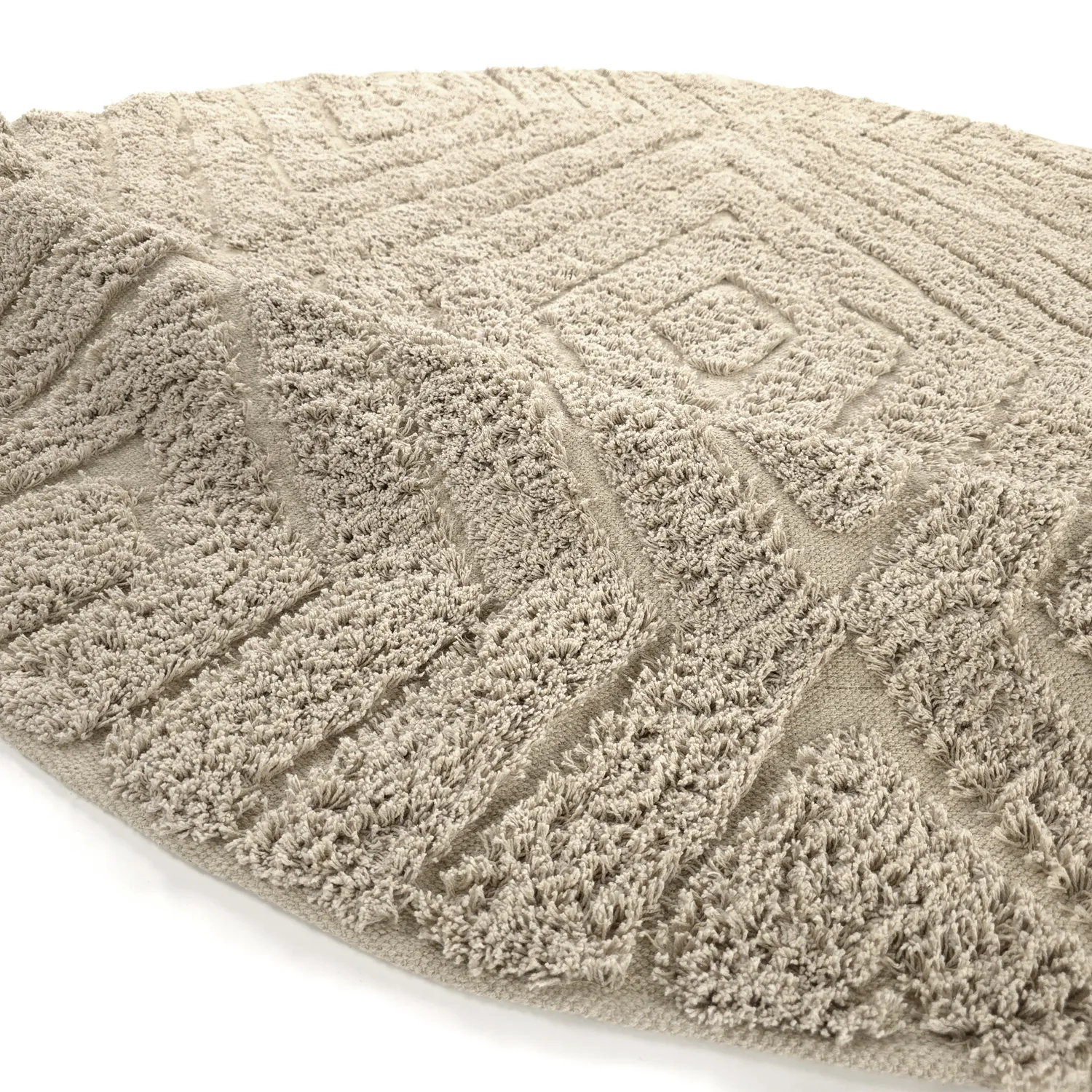 Rund matta - Amberley Natural Cotton Shaggy (beige)