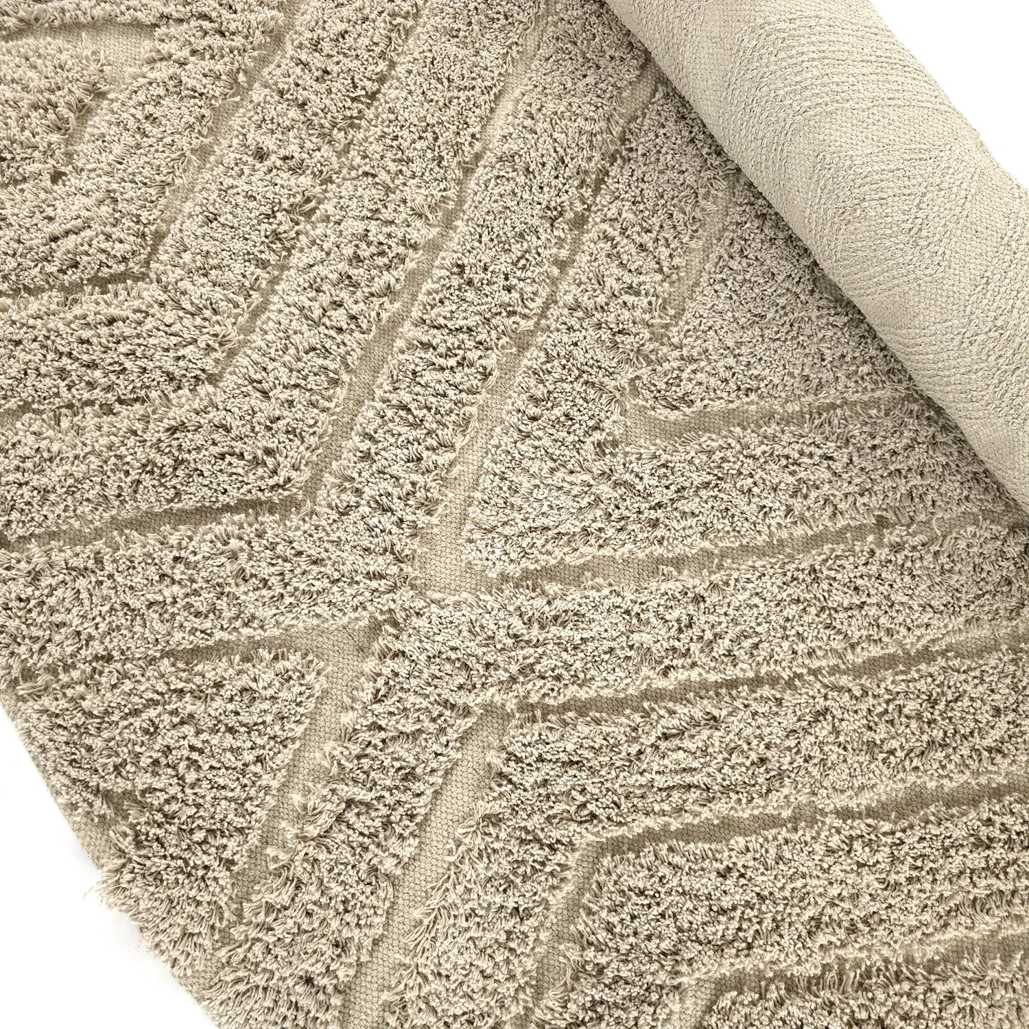 Rund matta - Amberley Natural Cotton Shaggy (beige)