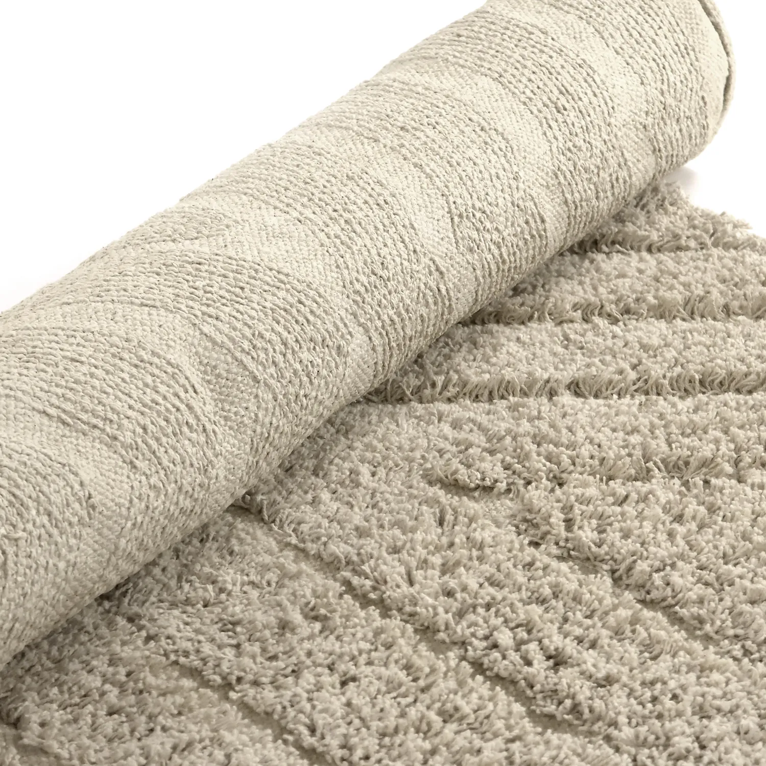 Rund matta - Amberley Natural Cotton Shaggy (beige)