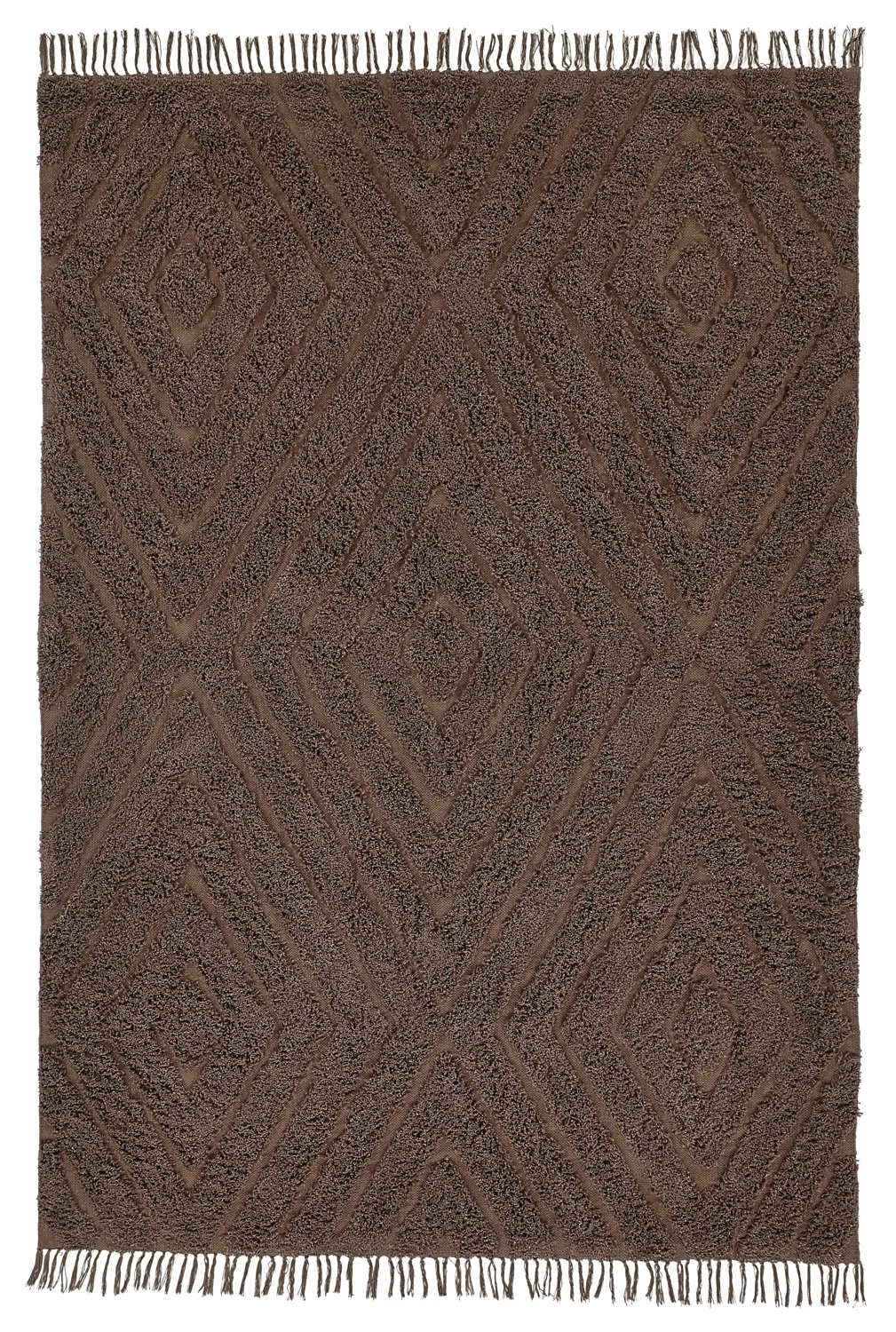Ryamattor - Amberley Natural Cotton Shaggy (brun)
