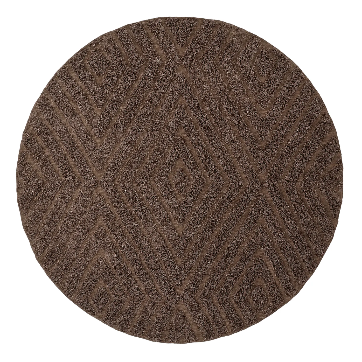 Rund matta - Amberley Natural Cotton Shaggy (brun)