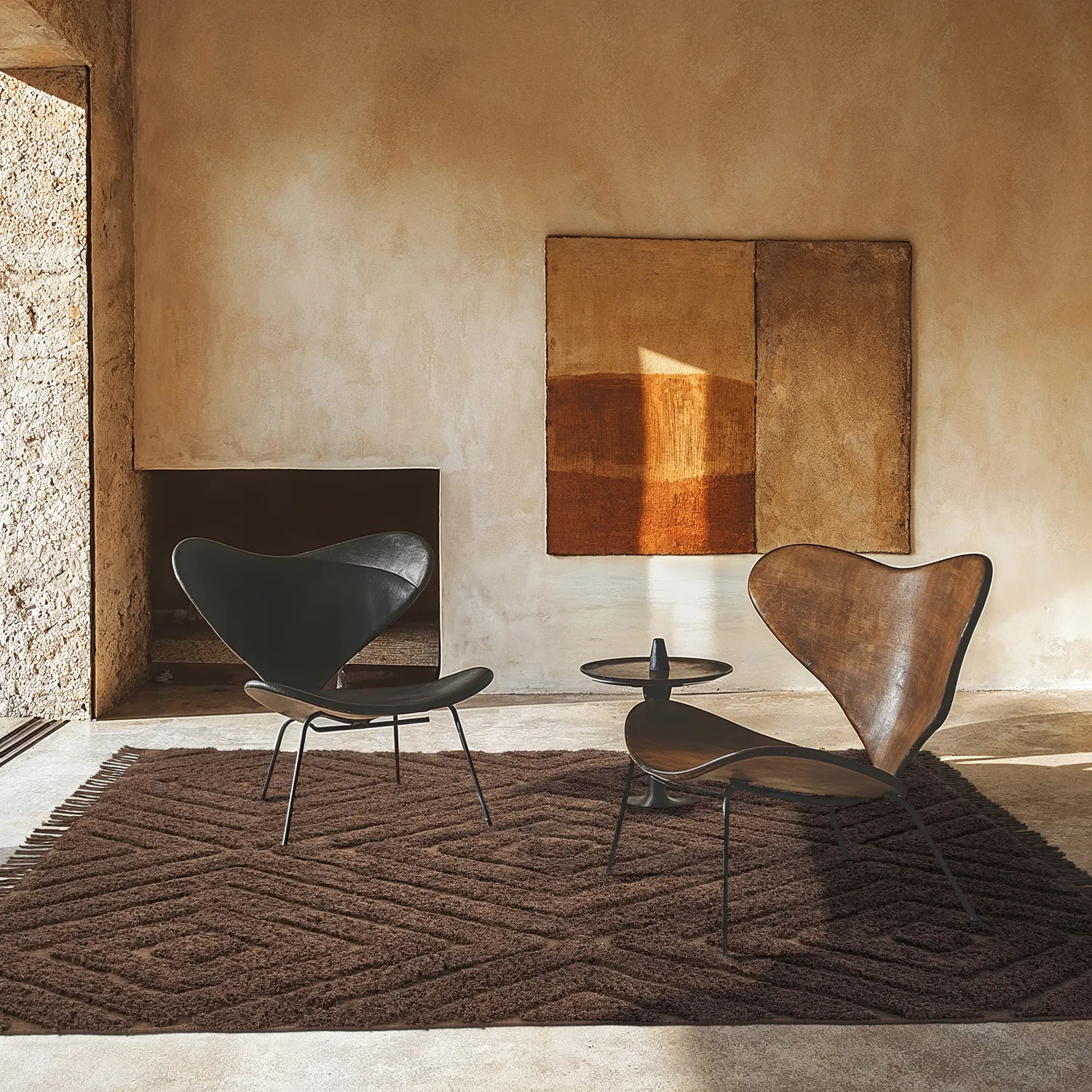 Ryamattor - Amberley Natural Cotton Shaggy (brun)