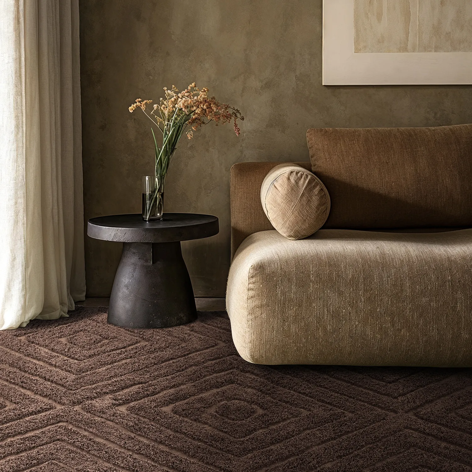 Ryamattor - Amberley Natural Cotton Shaggy (brun)