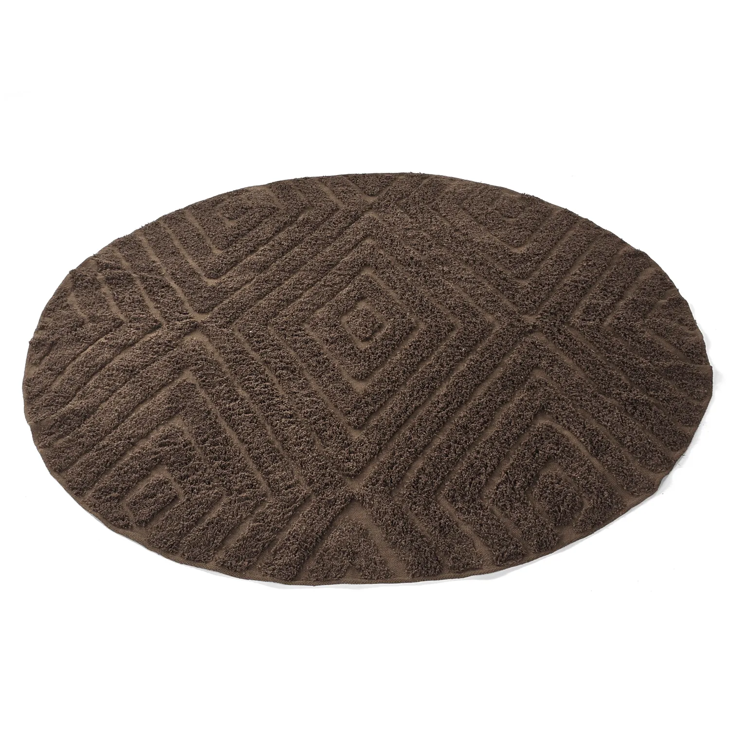 Rund matta - Amberley Natural Cotton Shaggy (brun)