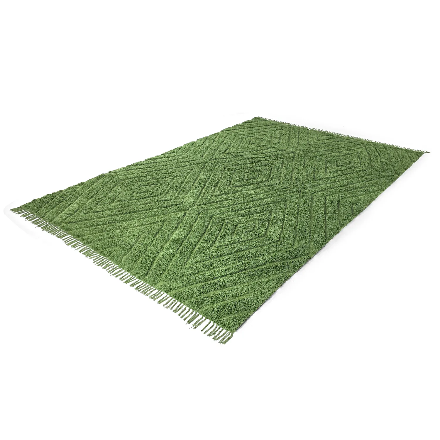 Ryamattor - Amberley Natural Cotton Shaggy (grön)