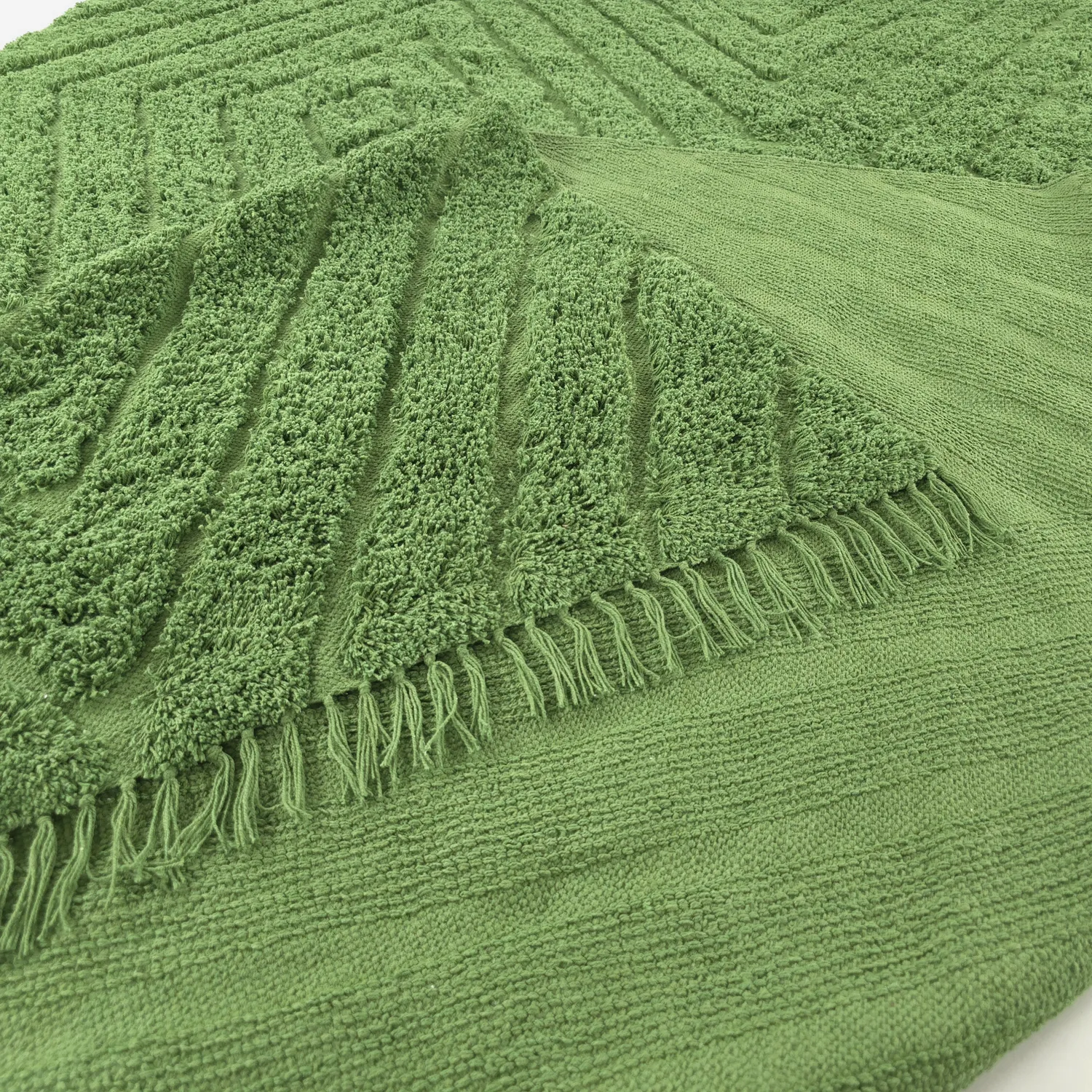 Ryamattor - Amberley Natural Cotton Shaggy (grön)
