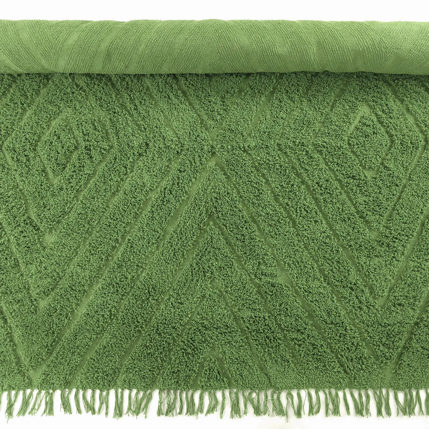 Ryamattor - Amberley Natural Cotton Shaggy (grön)