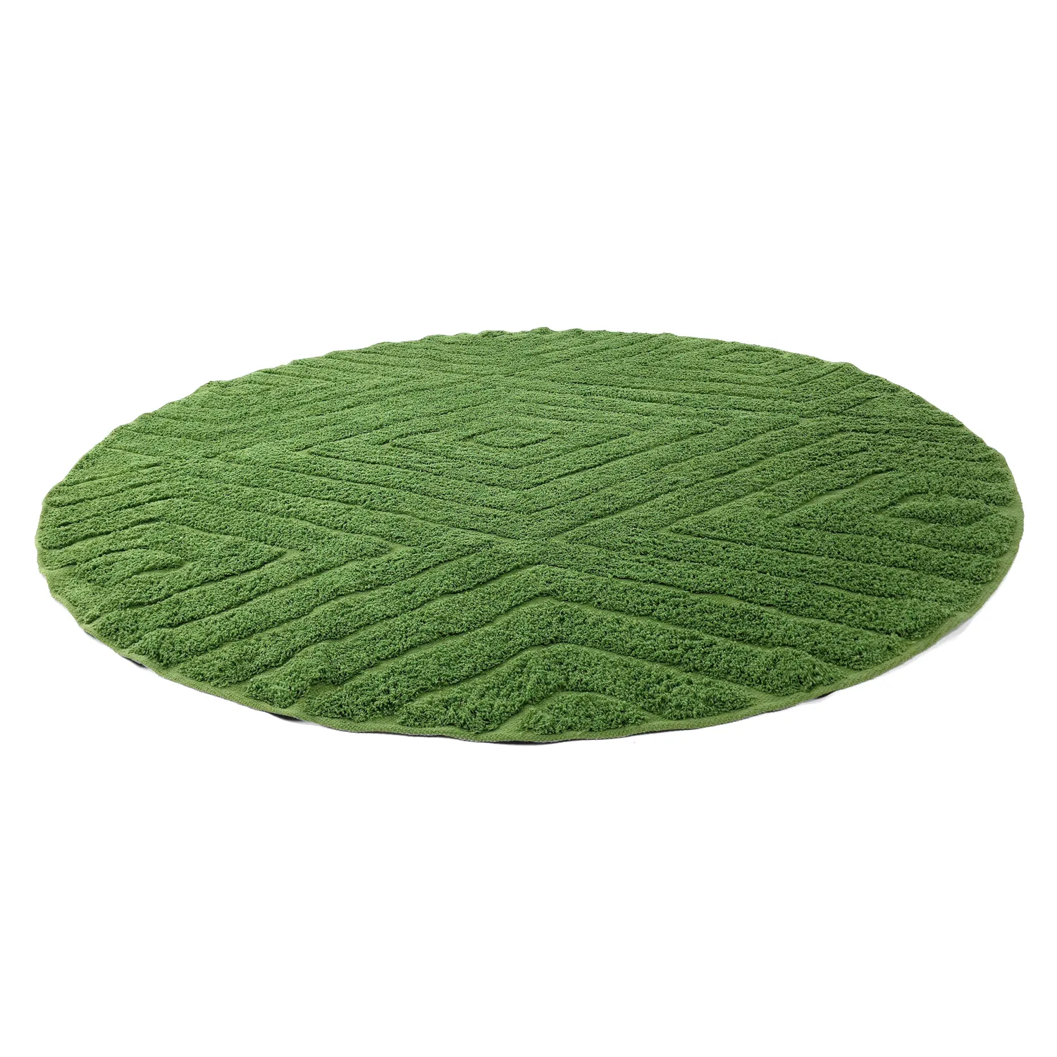 Rund matta - Amberley Natural Cotton Shaggy (grön)