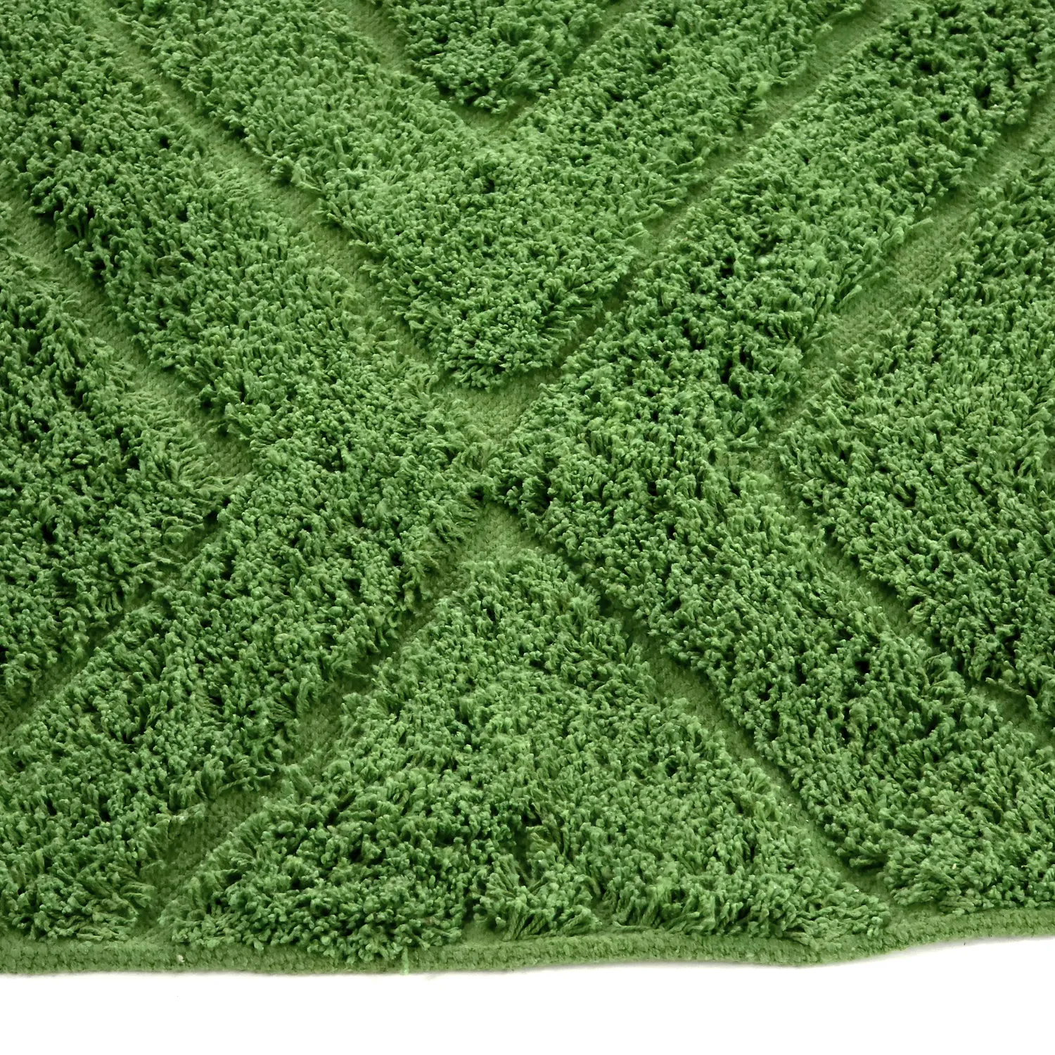 Rund matta - Amberley Natural Cotton Shaggy (grön)
