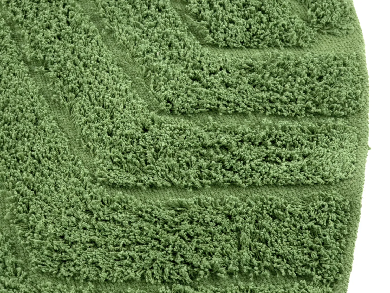 Rund matta - Amberley Natural Cotton Shaggy (grön)