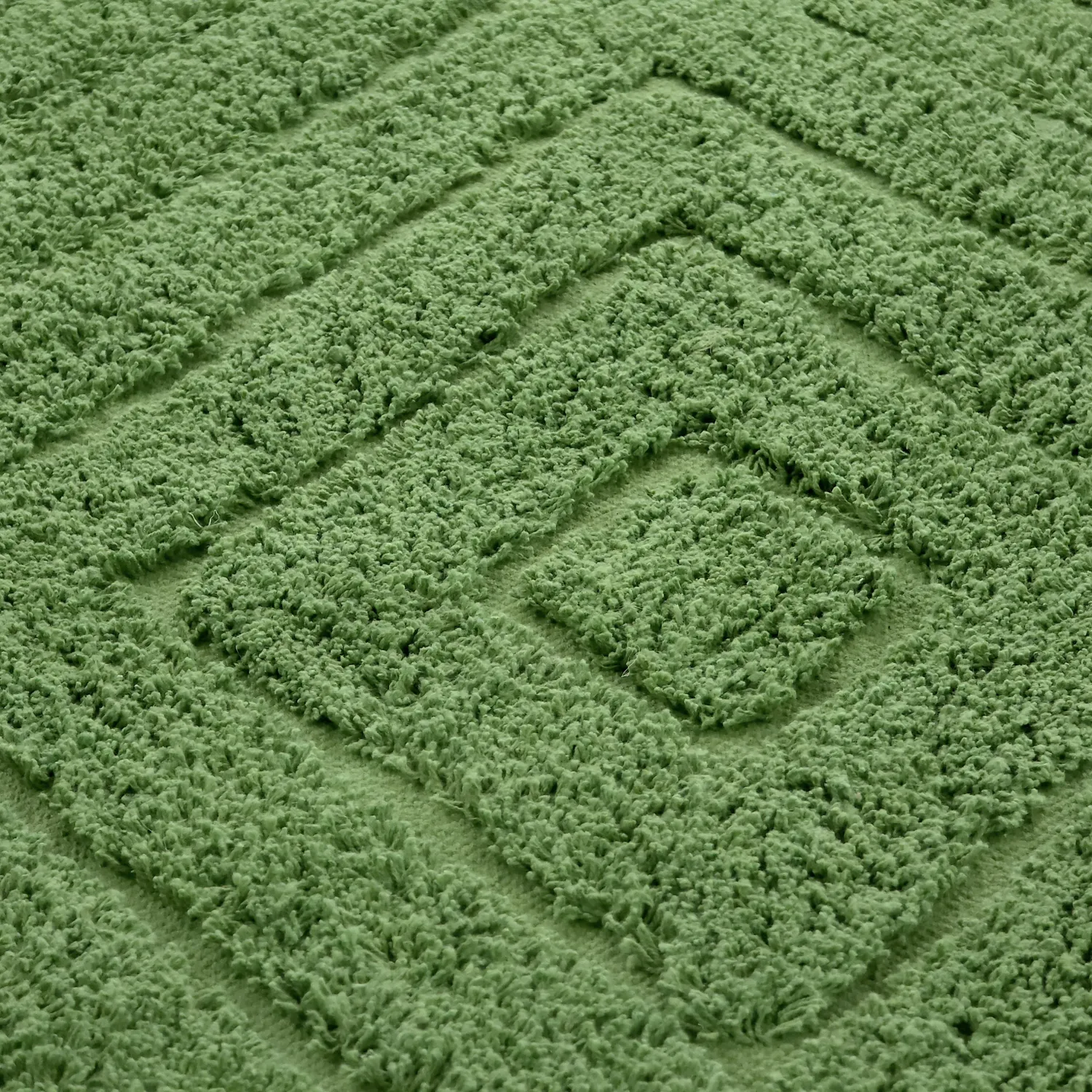 Rund matta - Amberley Natural Cotton Shaggy (grön)