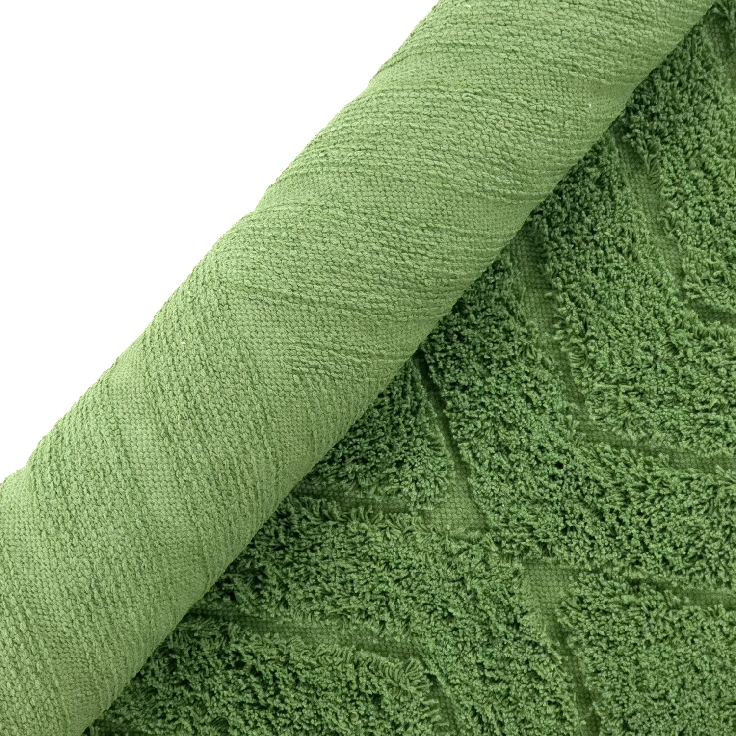 Rund matta - Amberley Natural Cotton Shaggy (grön)
