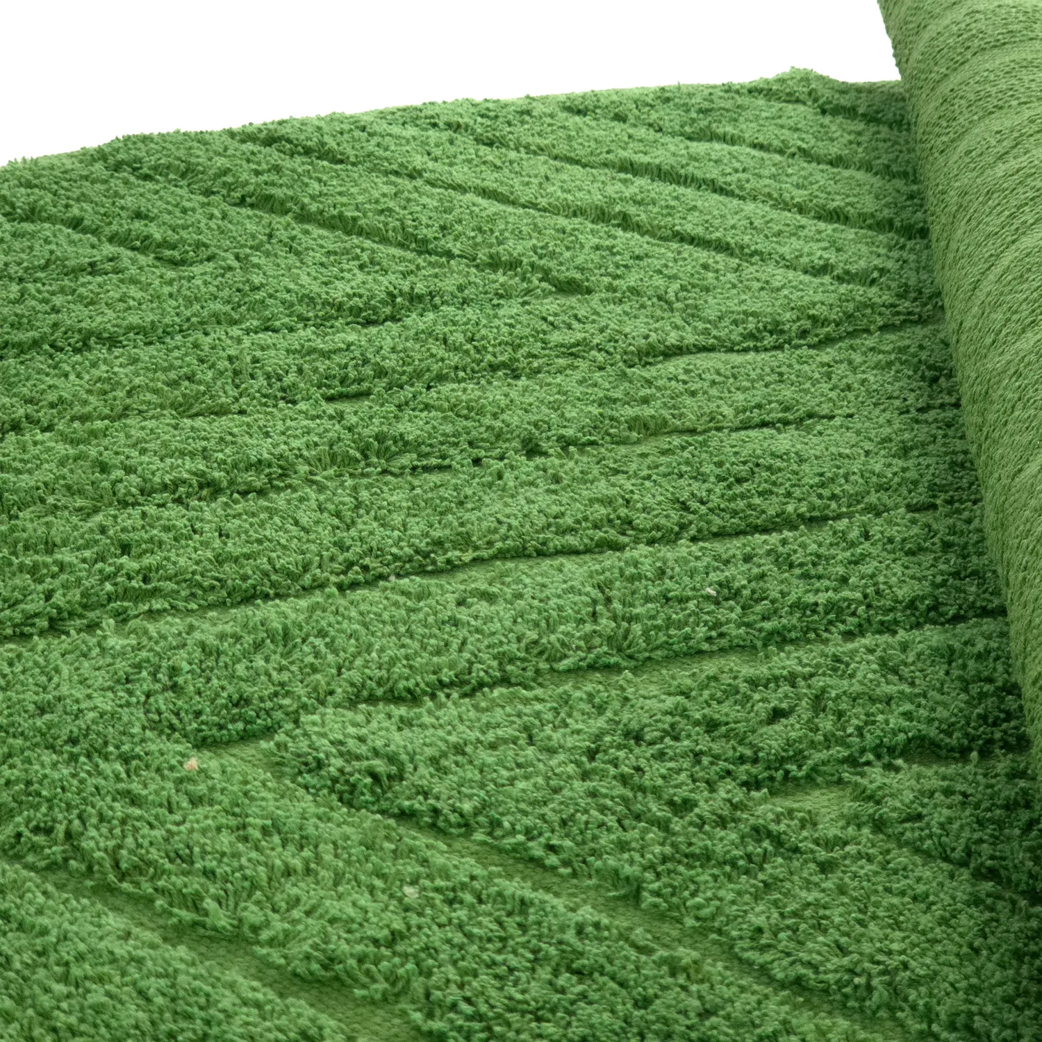 Rund matta - Amberley Natural Cotton Shaggy (grön)