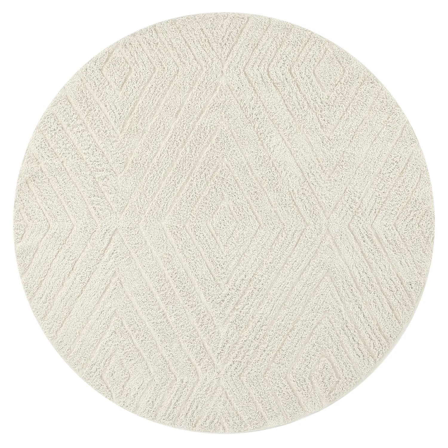 Rund matta - Amberley Natural Cotton Shaggy (offwhite)