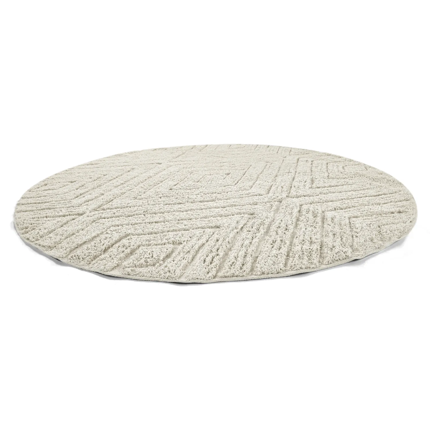 Rund matta - Amberley Natural Cotton Shaggy (offwhite)