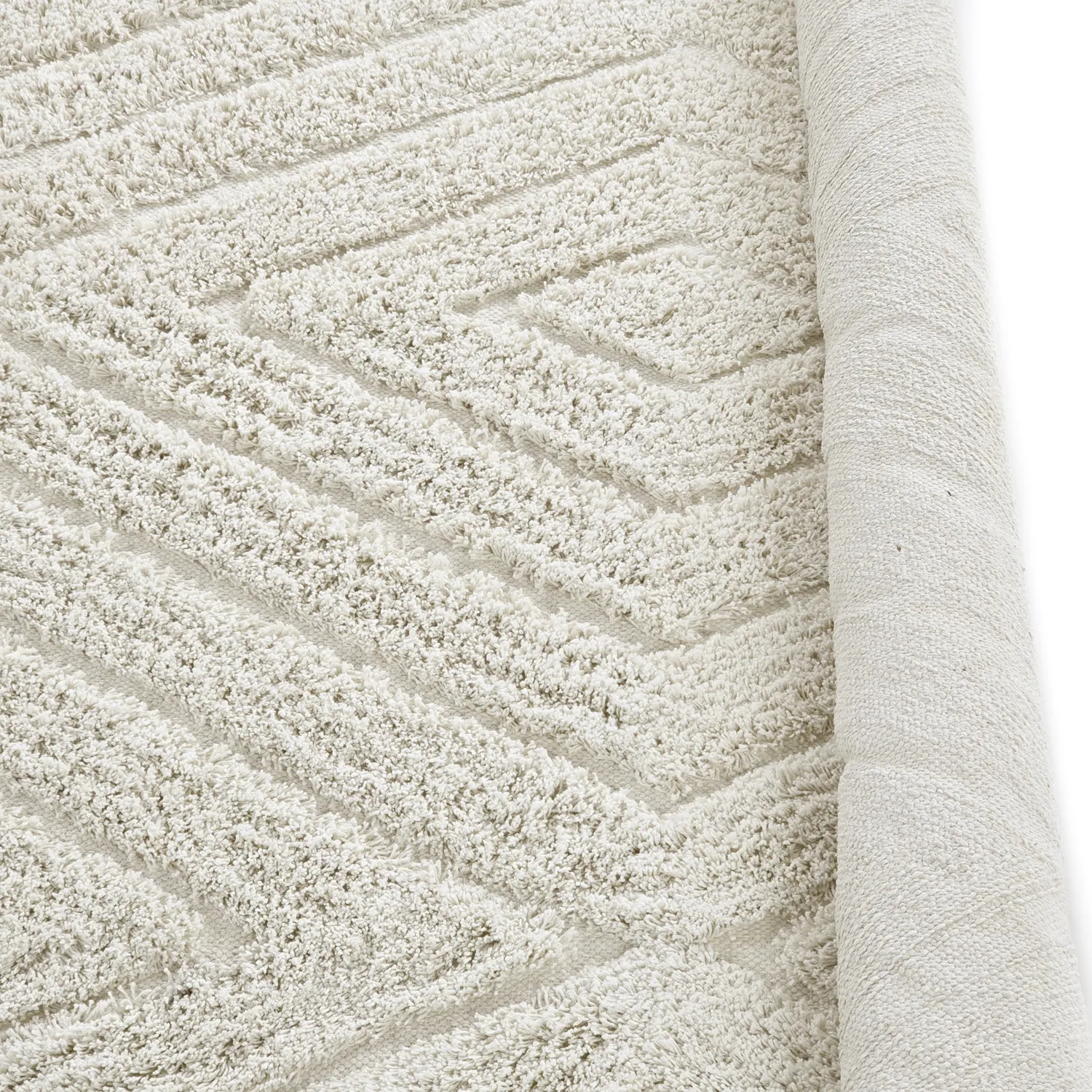 Rund matta - Amberley Natural Cotton Shaggy (offwhite)
