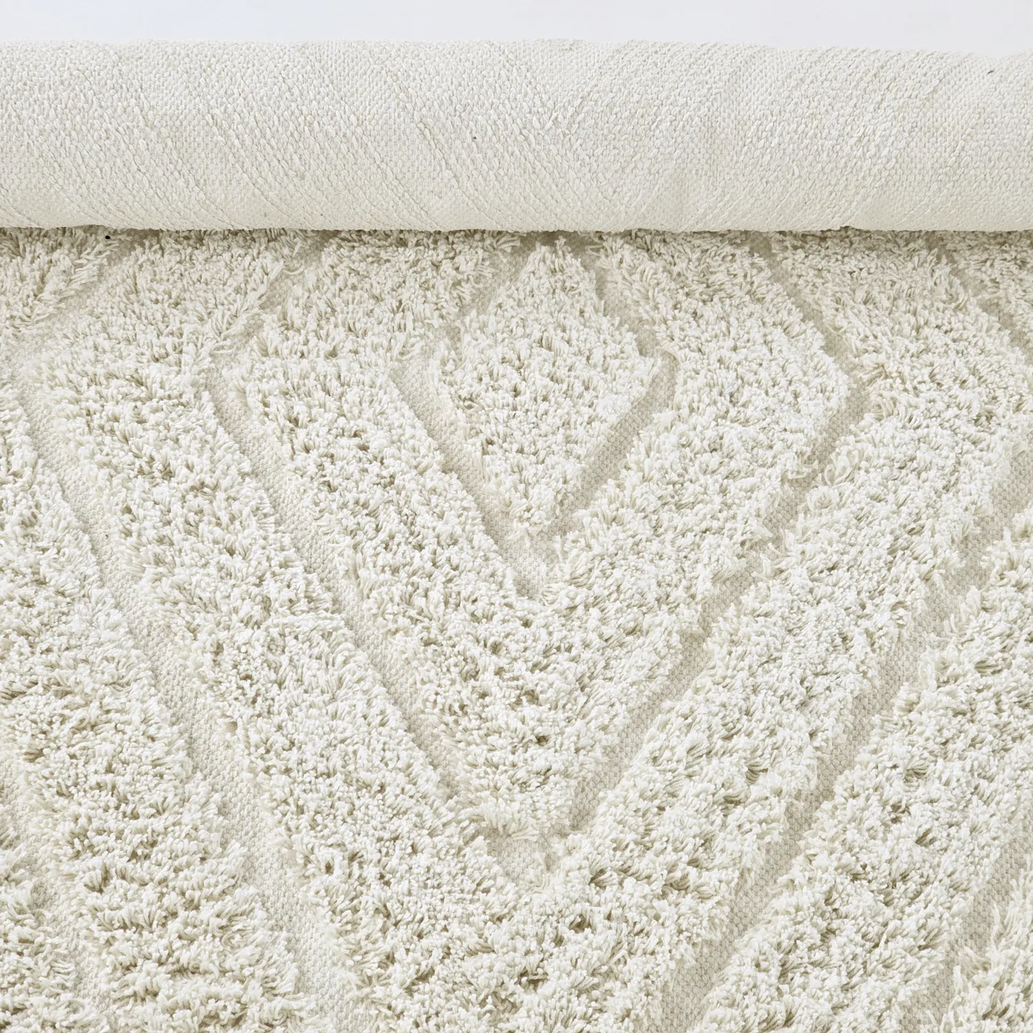 Rund matta - Amberley Natural Cotton Shaggy (offwhite)