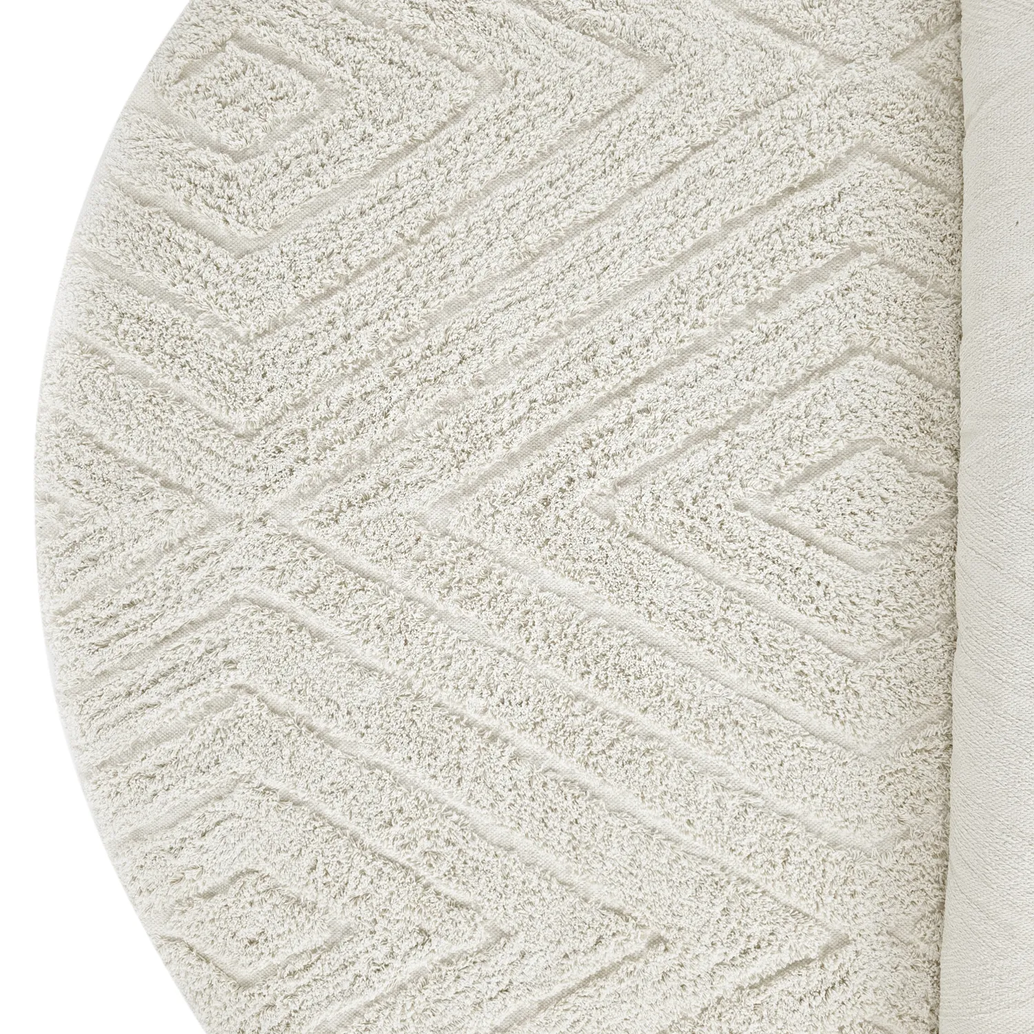 Rund matta - Amberley Natural Cotton Shaggy (offwhite)