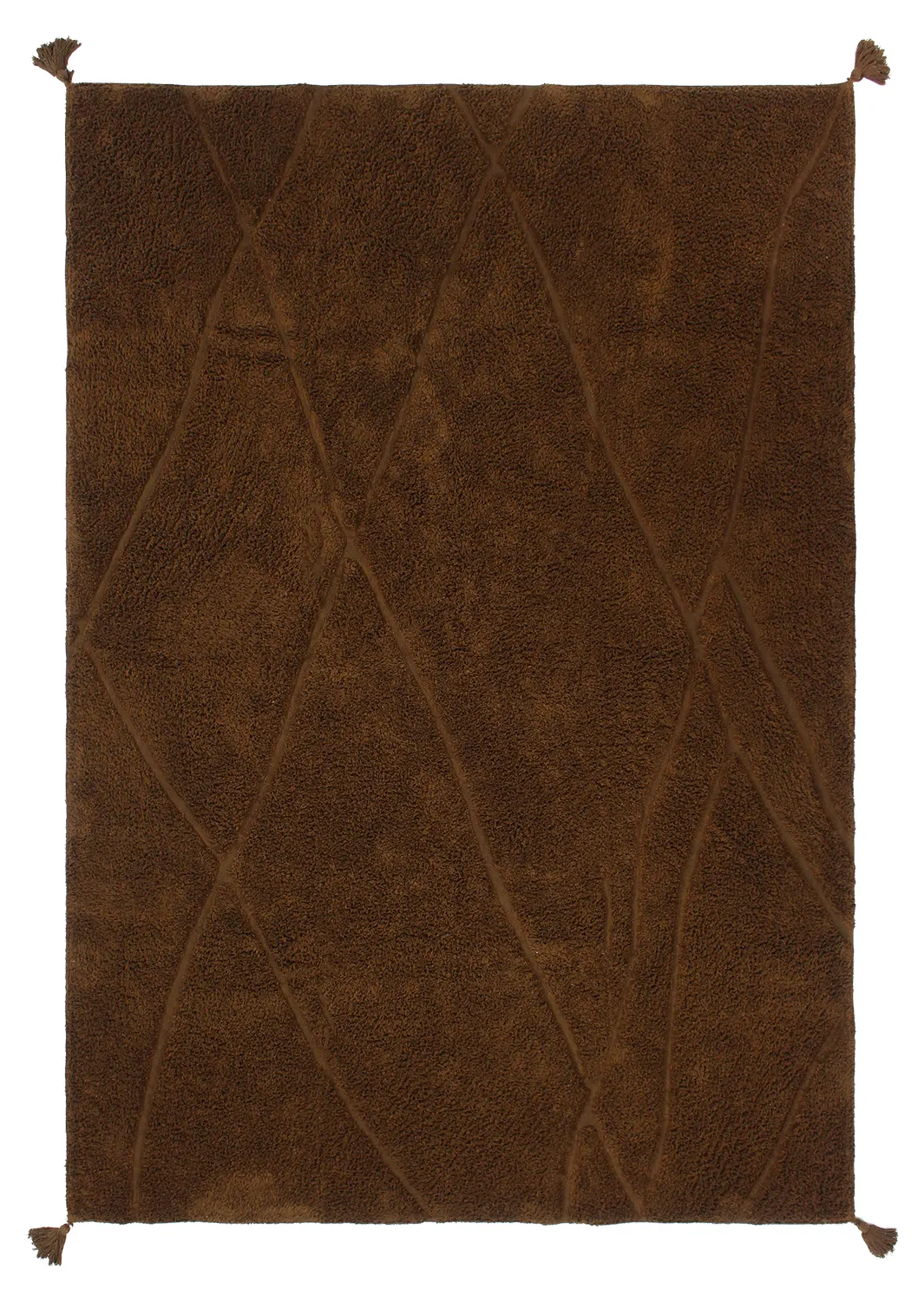 Ryamattor - Andrea Natural Cotton Shaggy (brun)