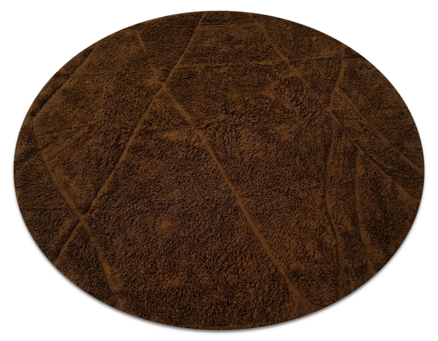 Rund matta - Andrea Natural Cotton Shaggy (brun)
