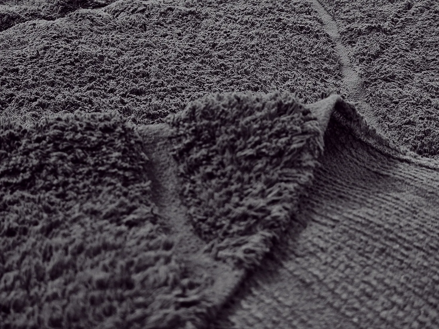 Rund matta - Andrea Natural Cotton Shaggy (svart)