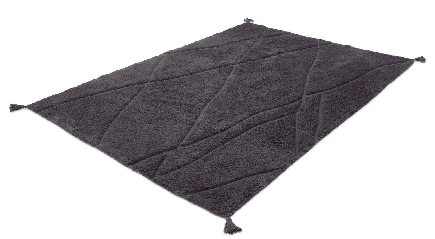 Ryamattor - Andrea Natural Cotton Shaggy (svart)