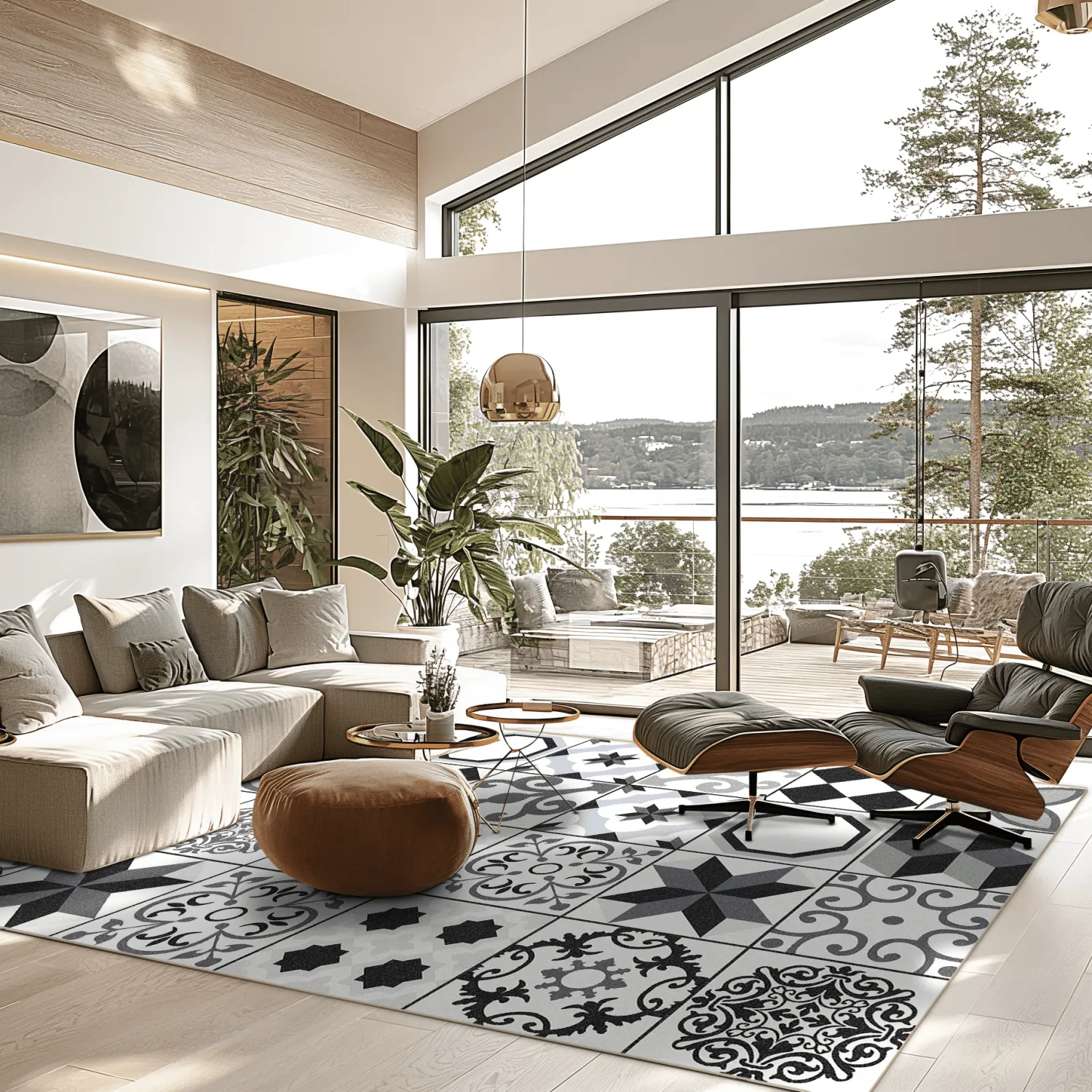 Wiltonmatta - Avent (beige/svart)