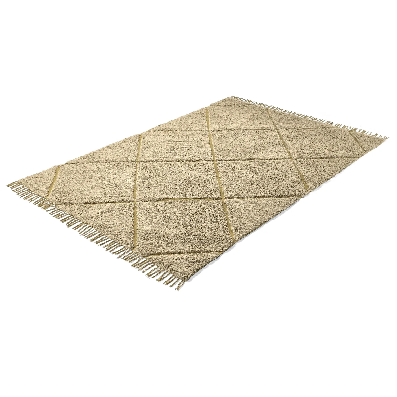 Ryamattor - Bellevue Natural Cotton Shaggy (beige/brun)