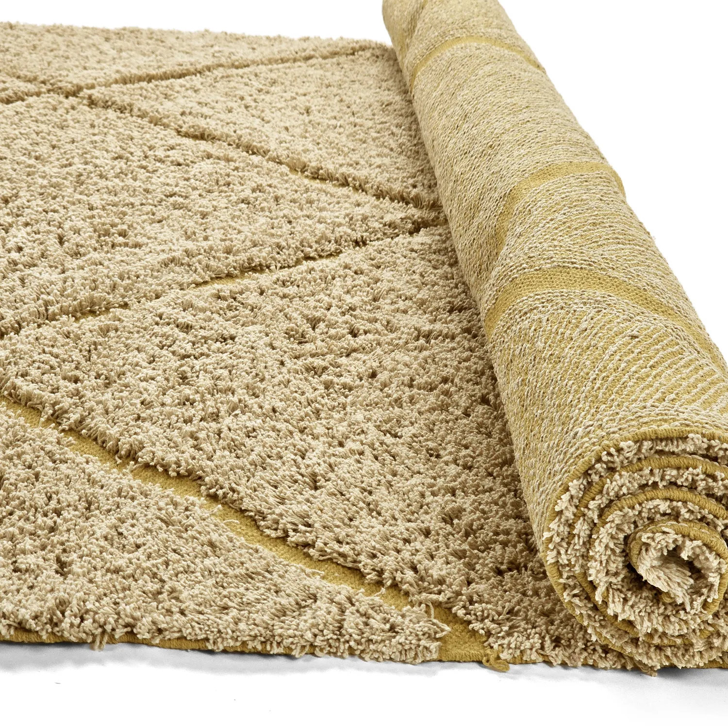 Ryamattor - Bellevue Natural Cotton Shaggy (beige/brun)
