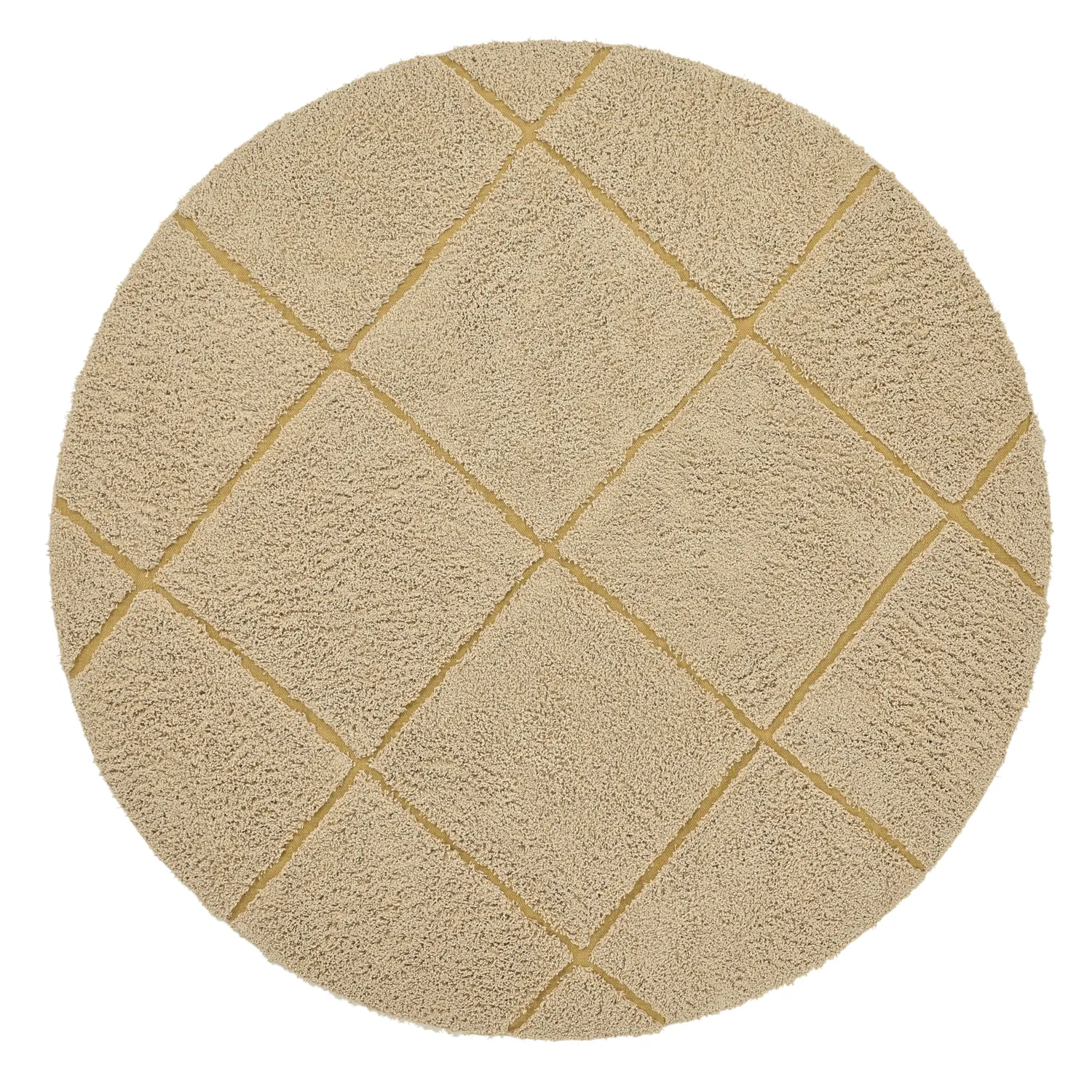 Rund matta - Bellevue Natural Cotton Shaggy (beige/brun)