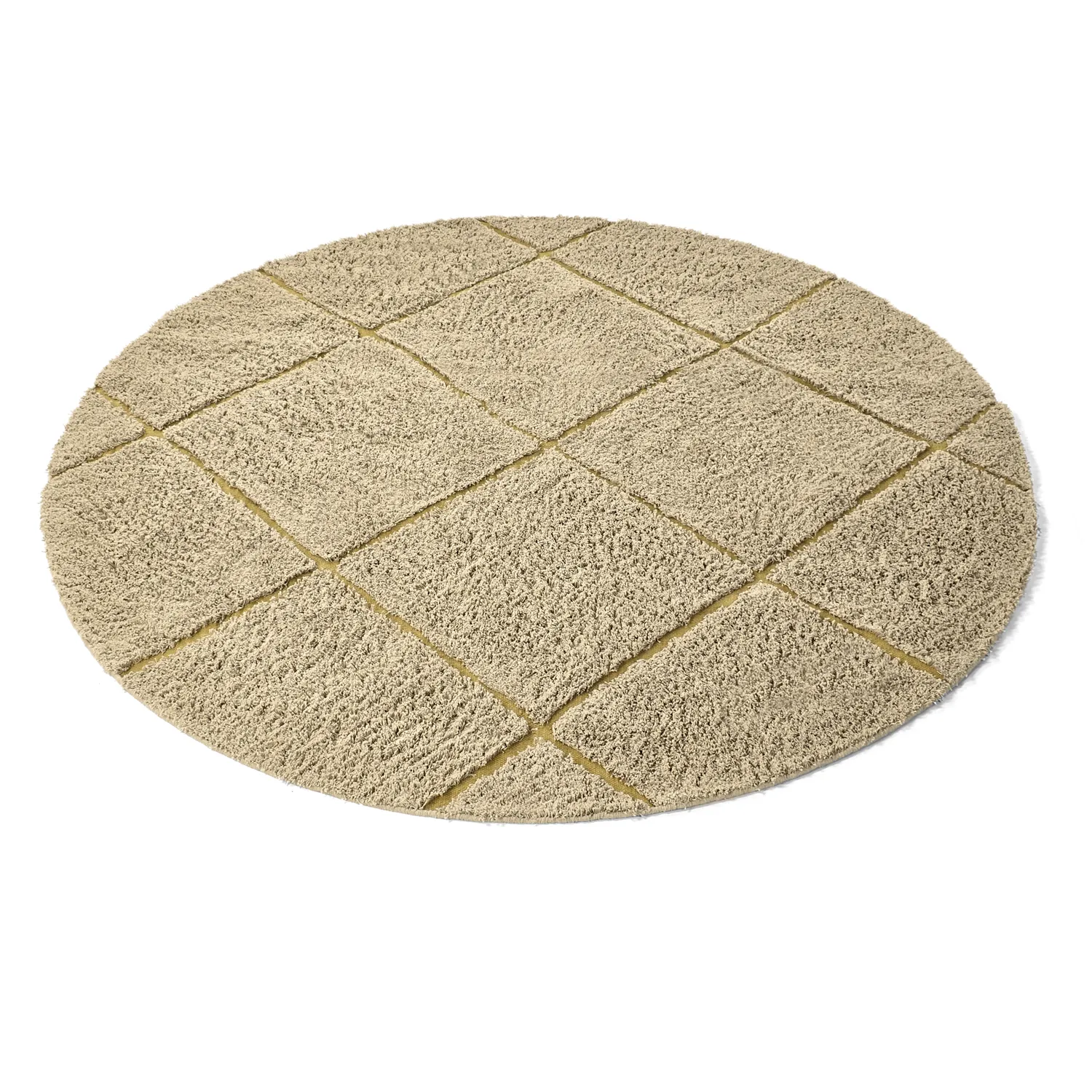 Rund matta - Bellevue Natural Cotton Shaggy (beige/brun)