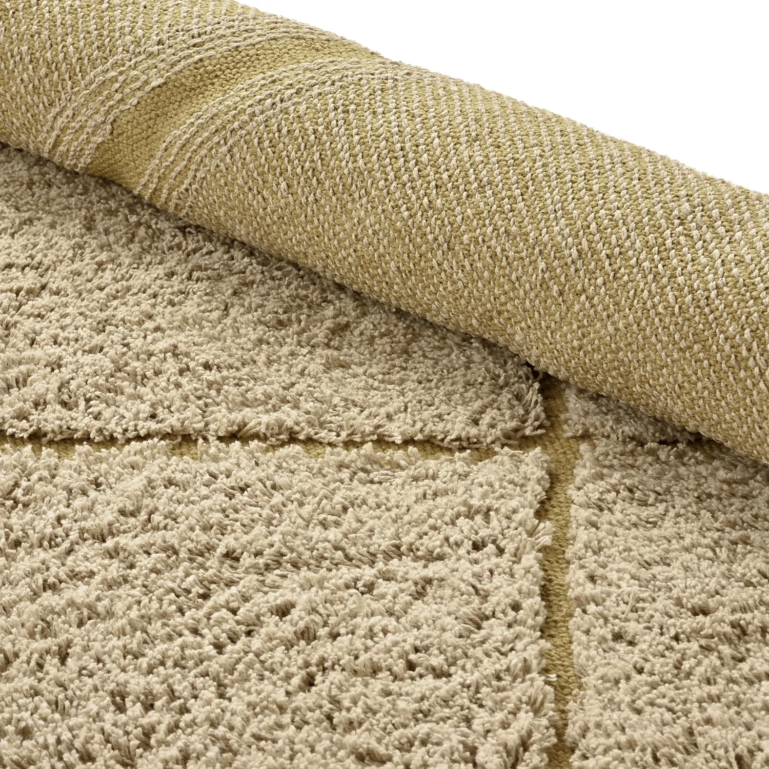 Rund matta - Bellevue Natural Cotton Shaggy (beige/brun)