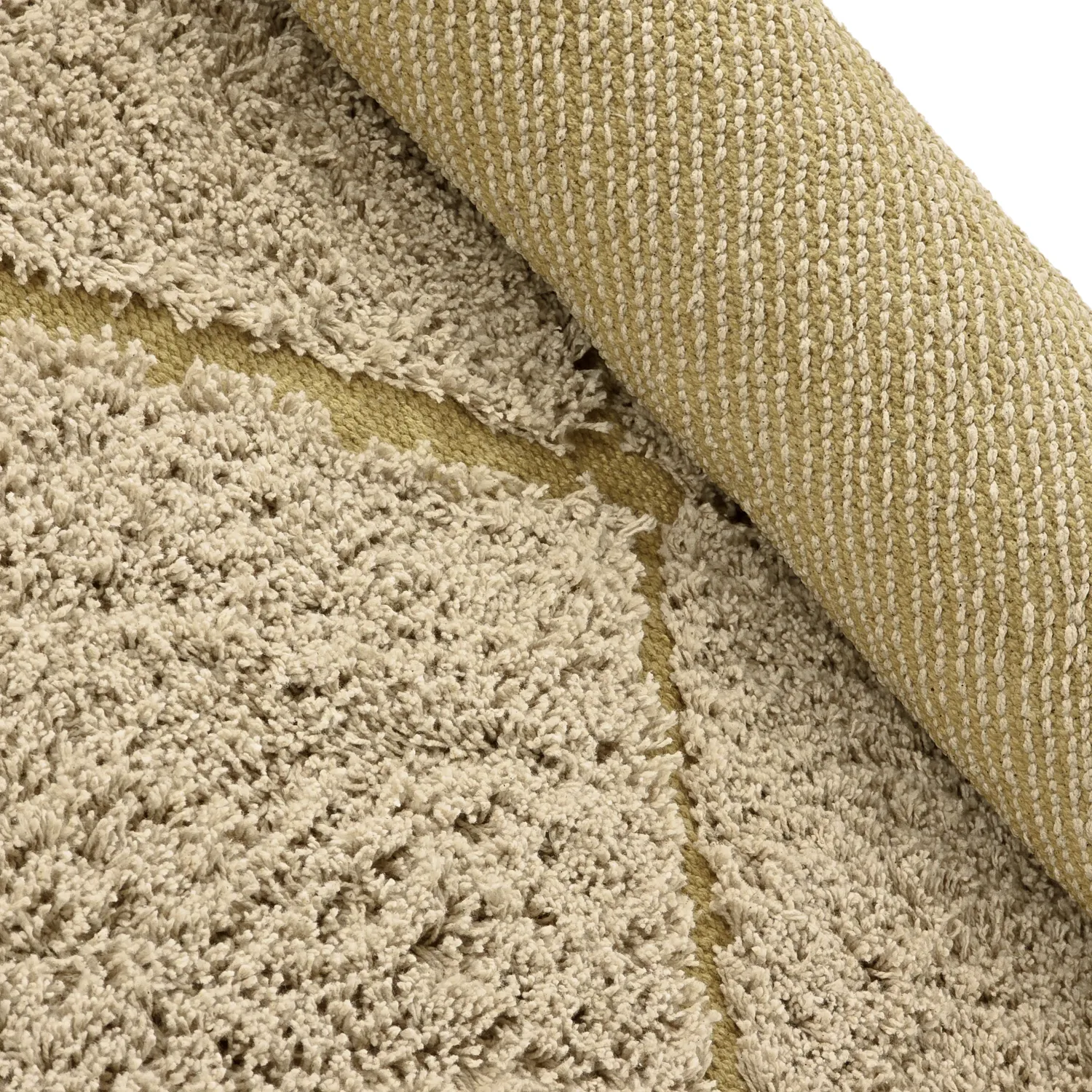 Rund matta - Bellevue Natural Cotton Shaggy (beige/brun)