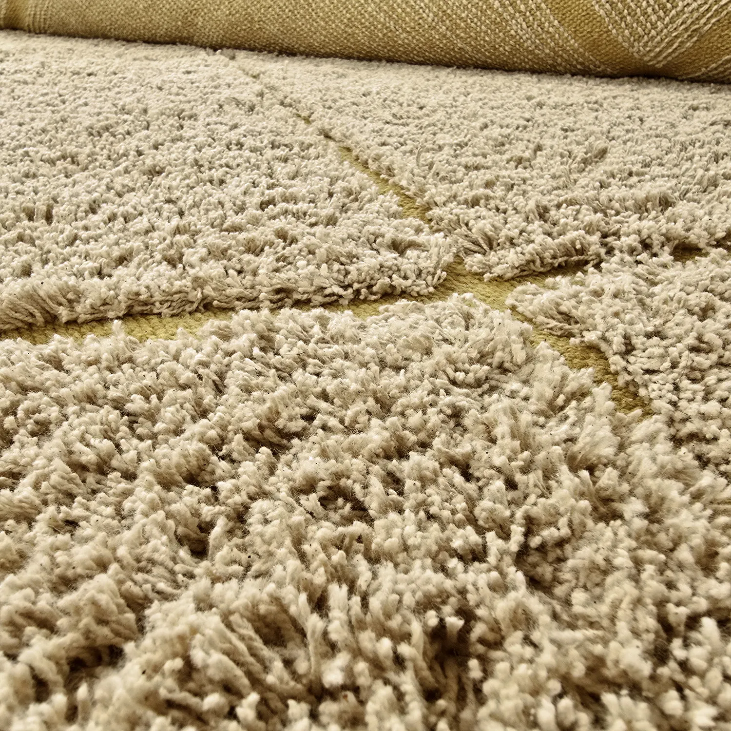 Rund matta - Bellevue Natural Cotton Shaggy (beige/brun)