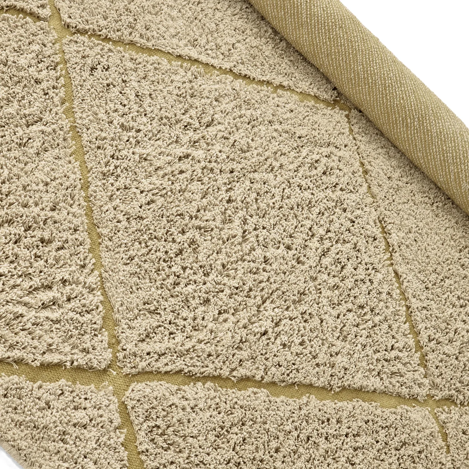Rund matta - Bellevue Natural Cotton Shaggy (beige/brun)